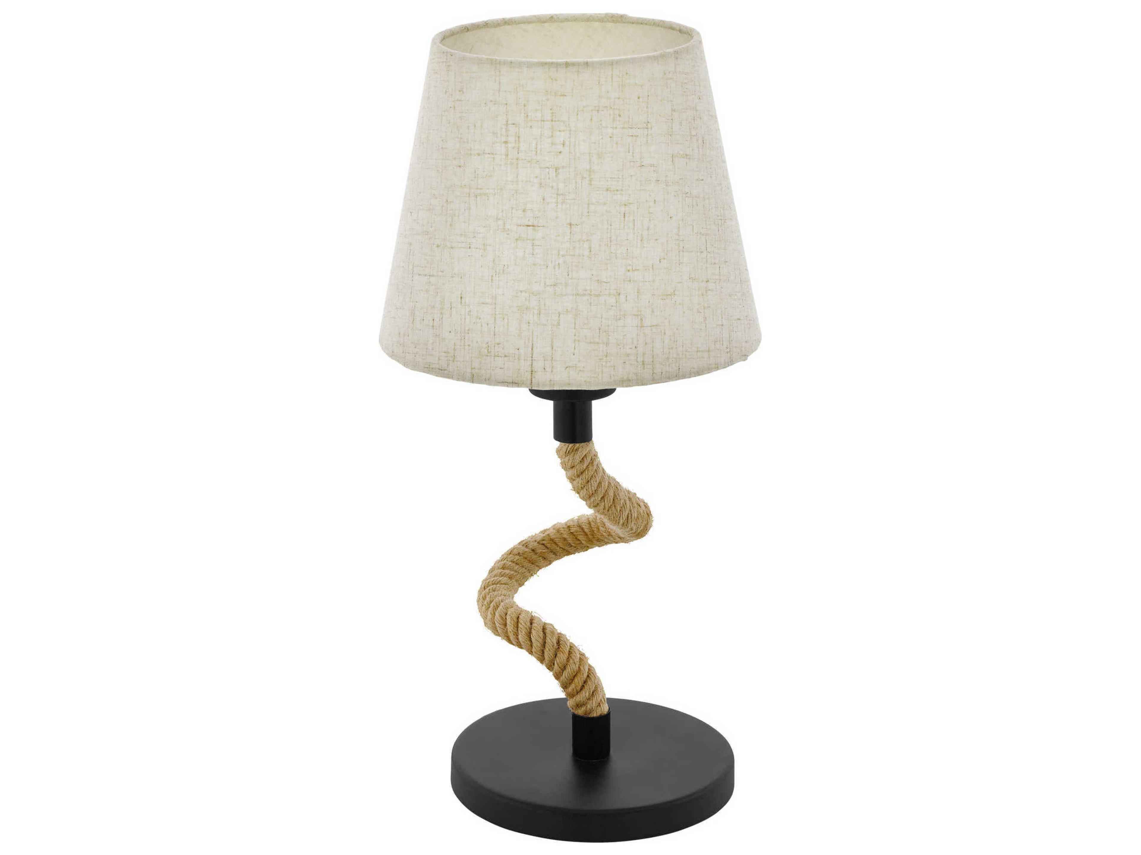 Rampside Black Brown Creme Fabric Table Lamp