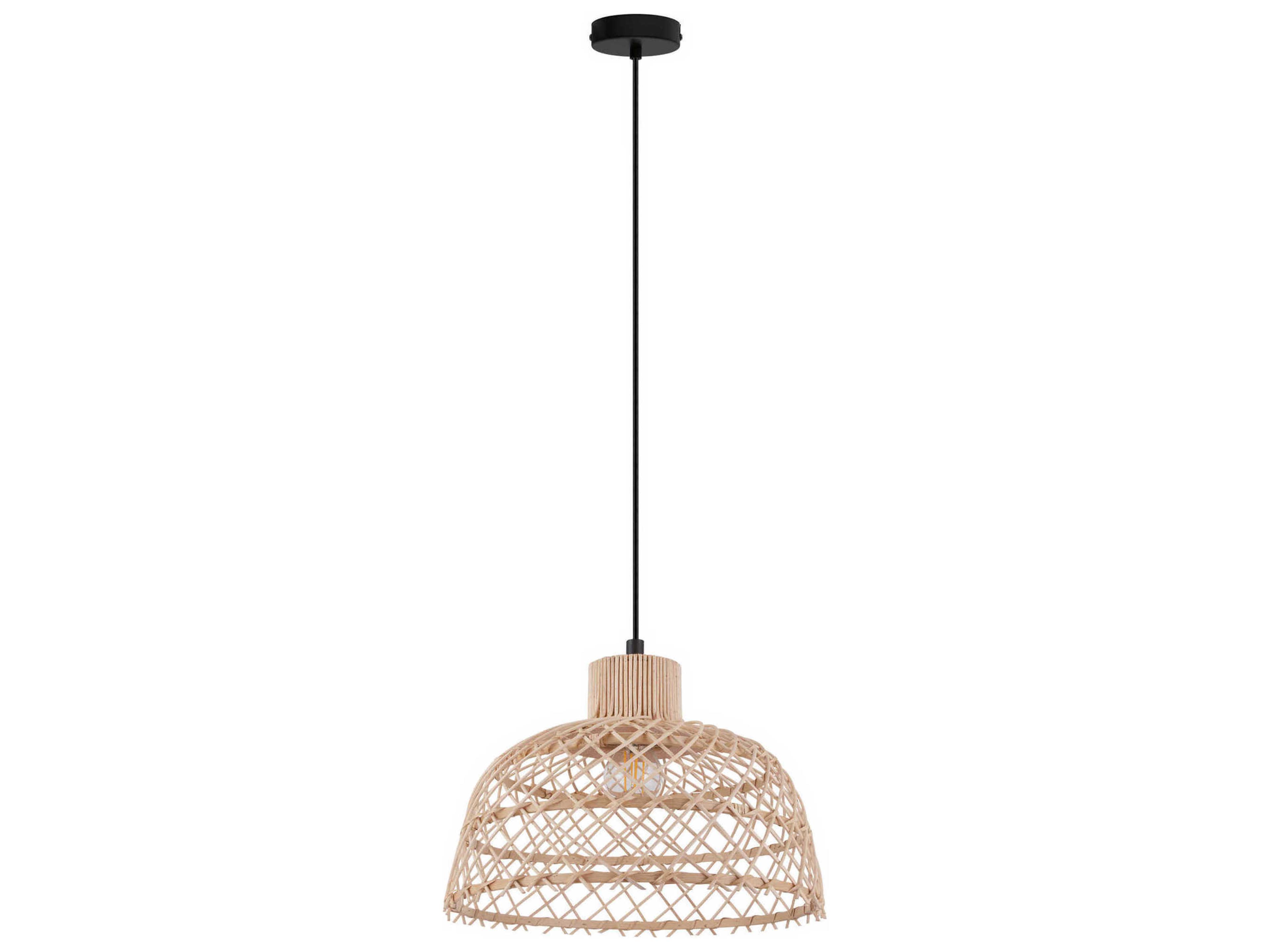 Eglo Ausnby 1-Light Black Brown Bowl Pendant
