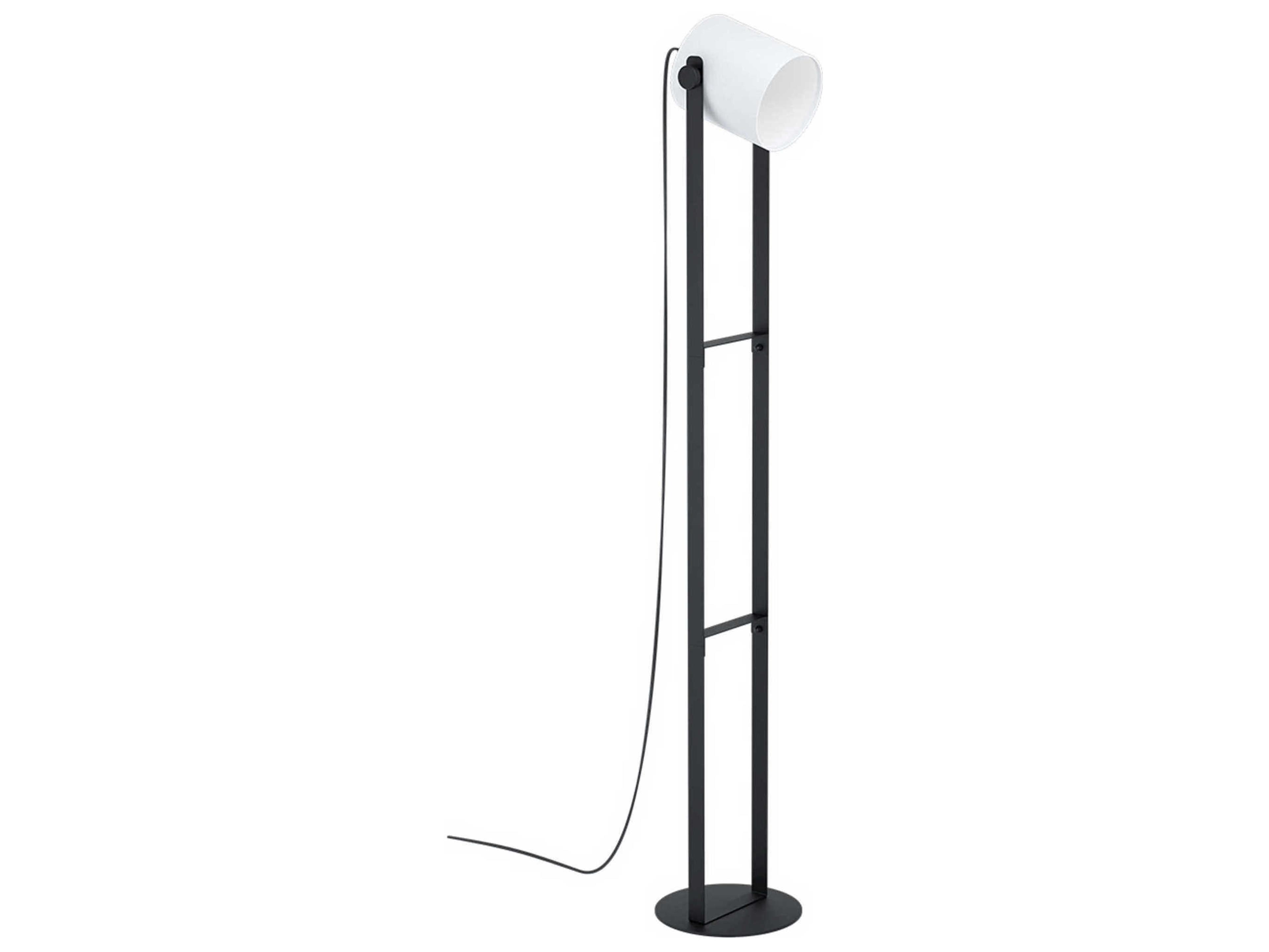 Eglo Burbank Black White Fabric Floor Lamp