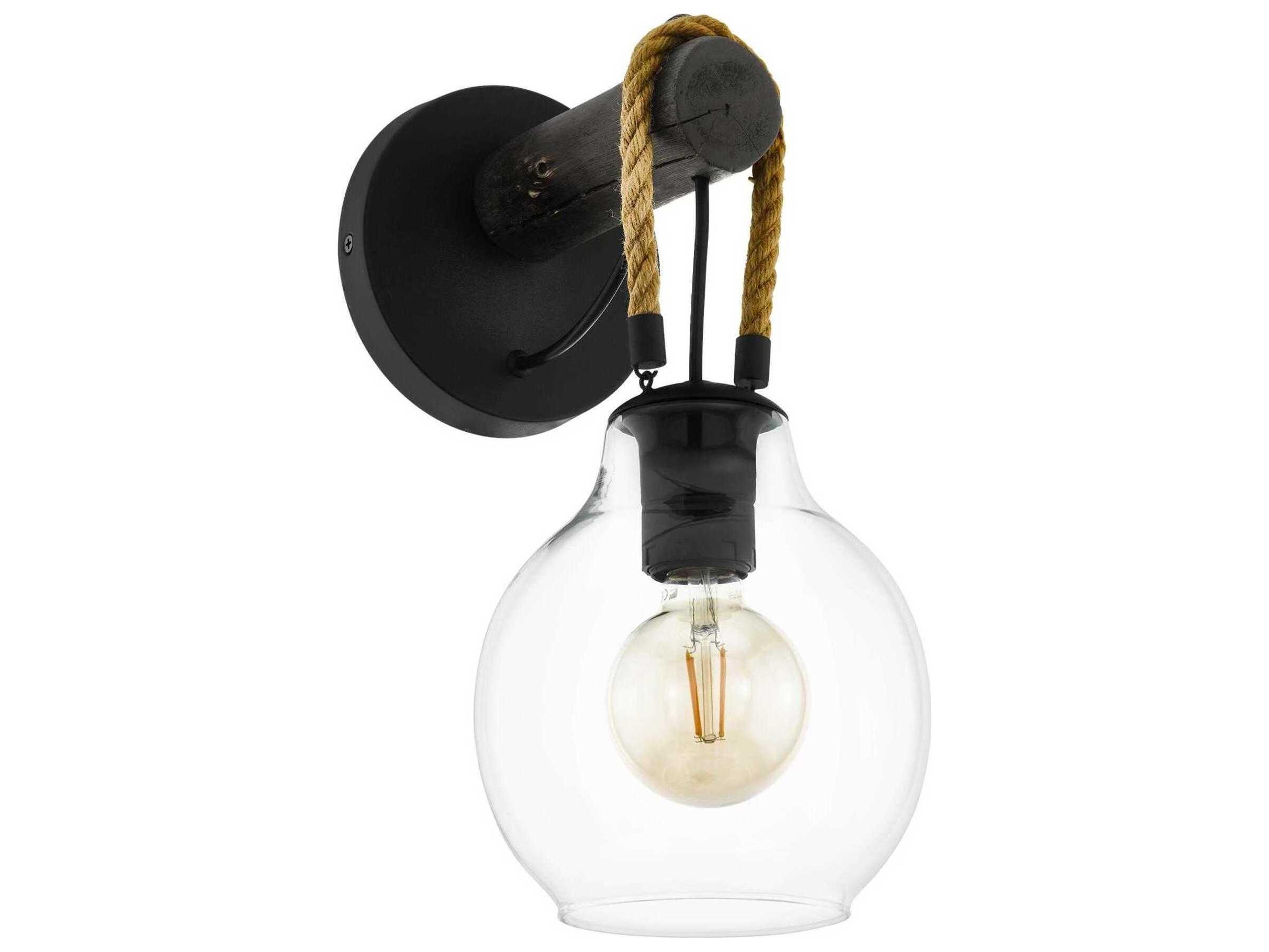 Eglo Roding 1-Light Structured Black Wall Sconce