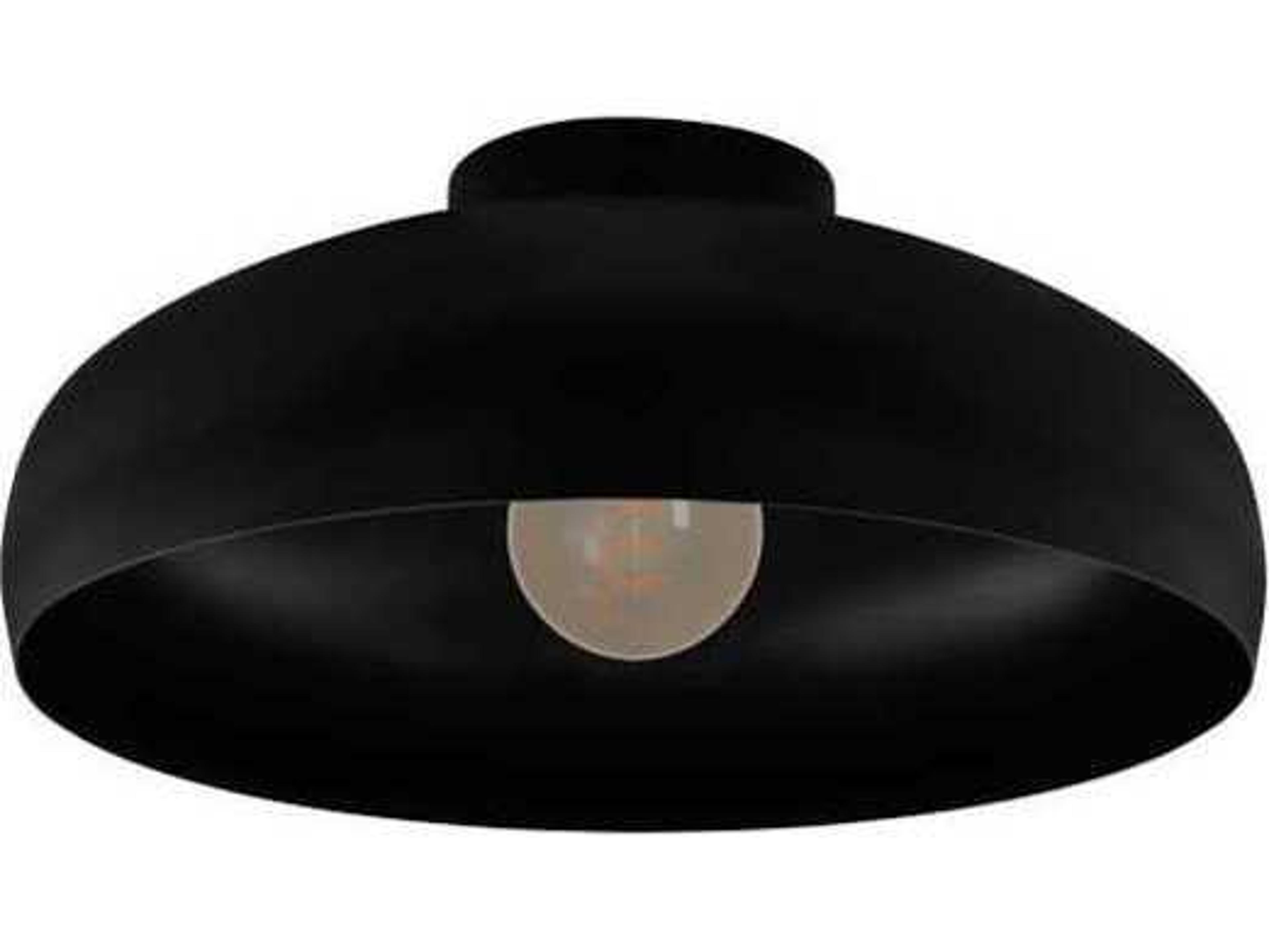 Mogano 1-Light Black Dome Flush Mount