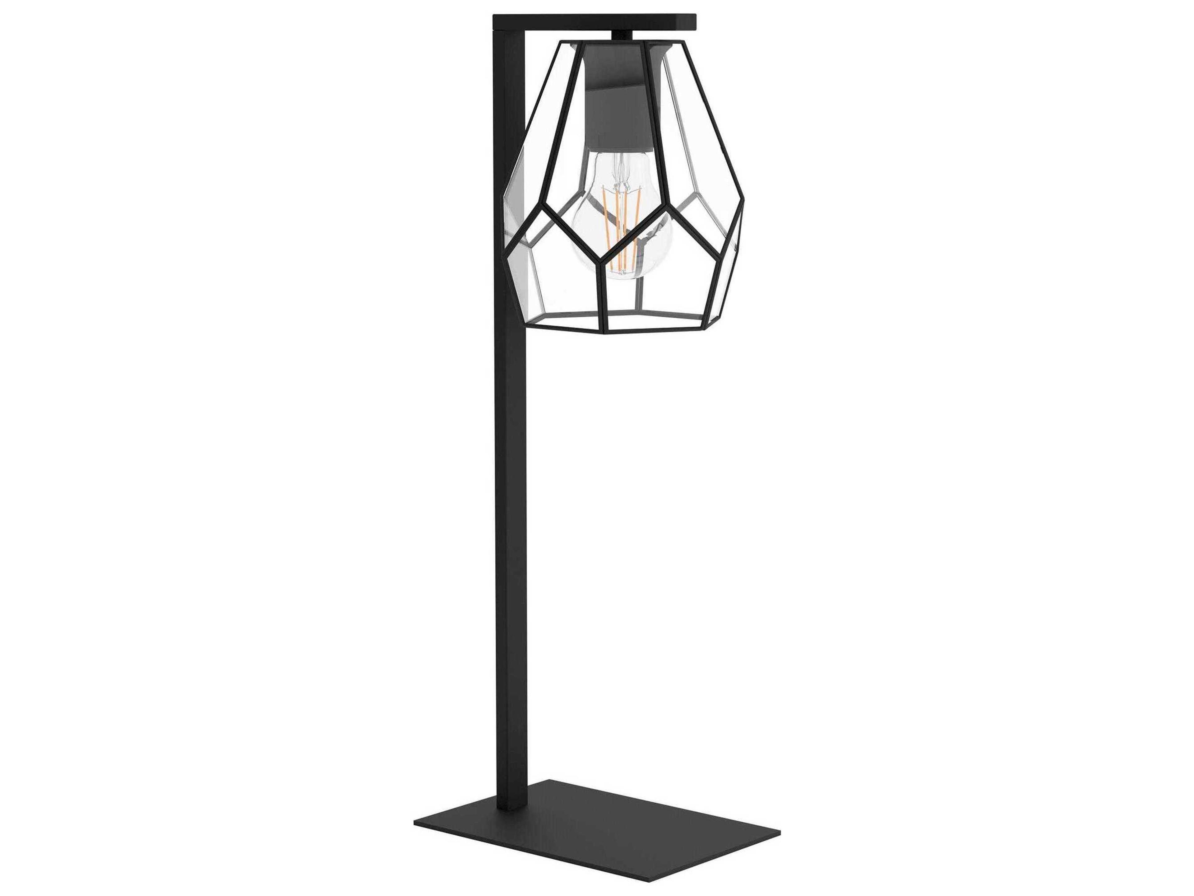 Eglo Mardyke Matte Black Clear Glass Table Lamp