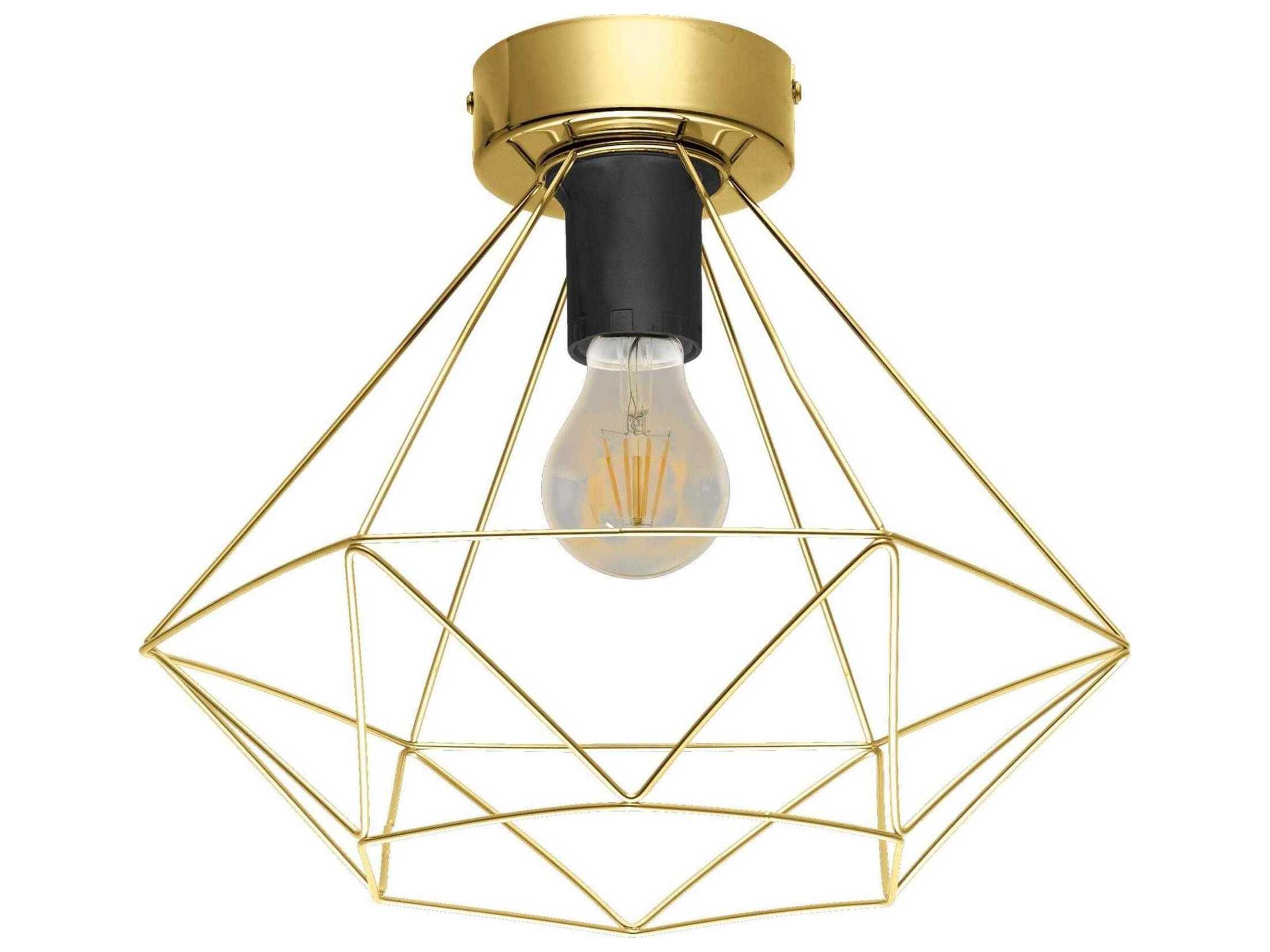 Eglo Tarbes 1-Light Brushed Brass Flush Mount