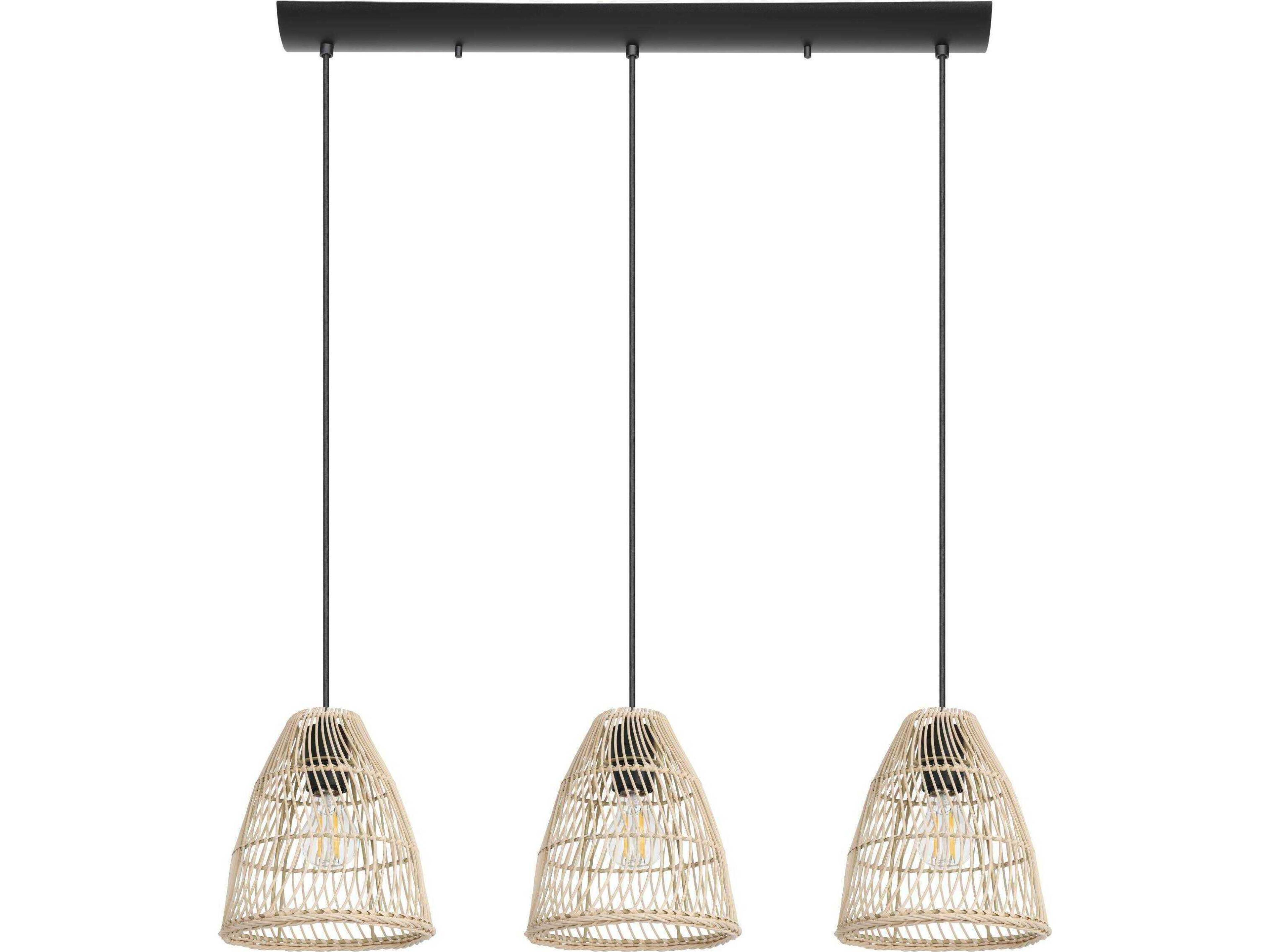 Eglo Ayesgarth 3-Light Black Brown Island Pendant
