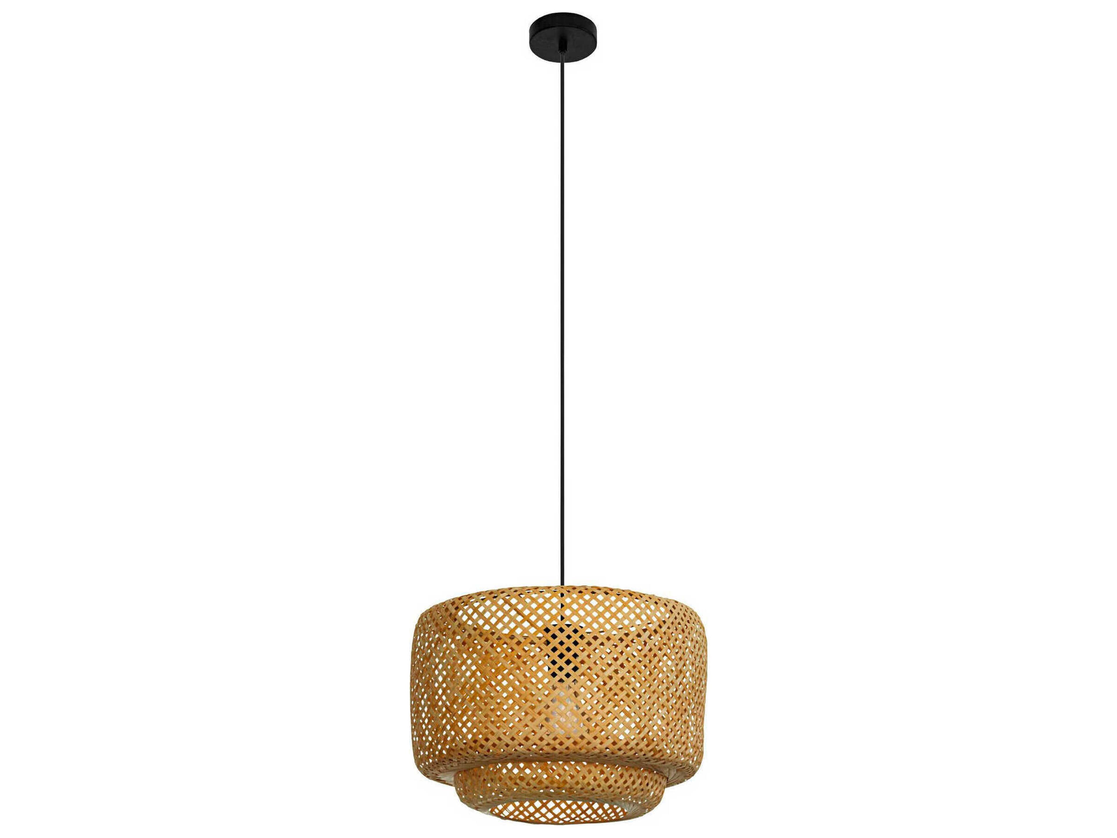 Eglo Hettonle 1-Light Natural Bamboo Brown Pendant