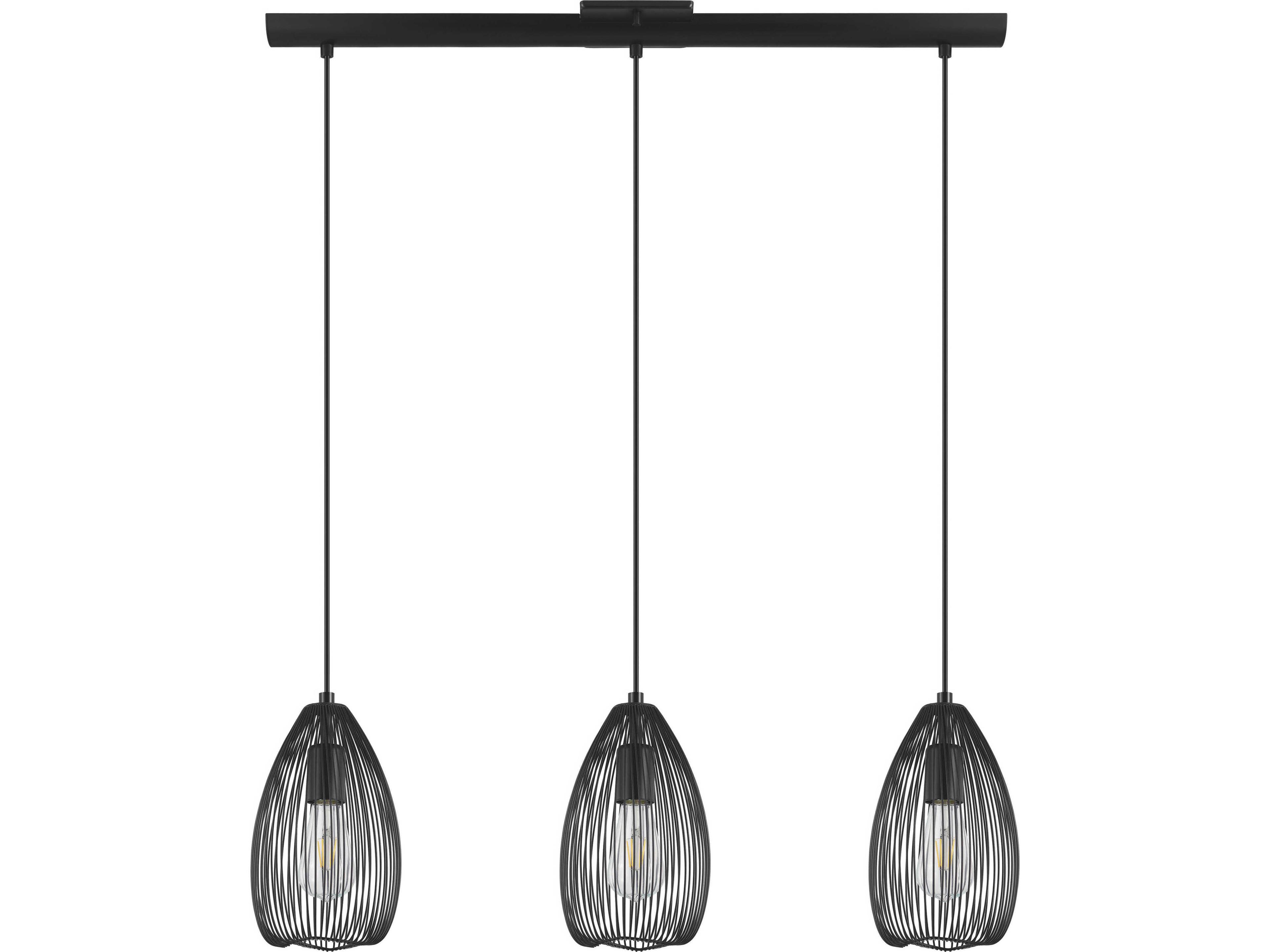 Eglo Clevedon 3-Light Black Island Pendant