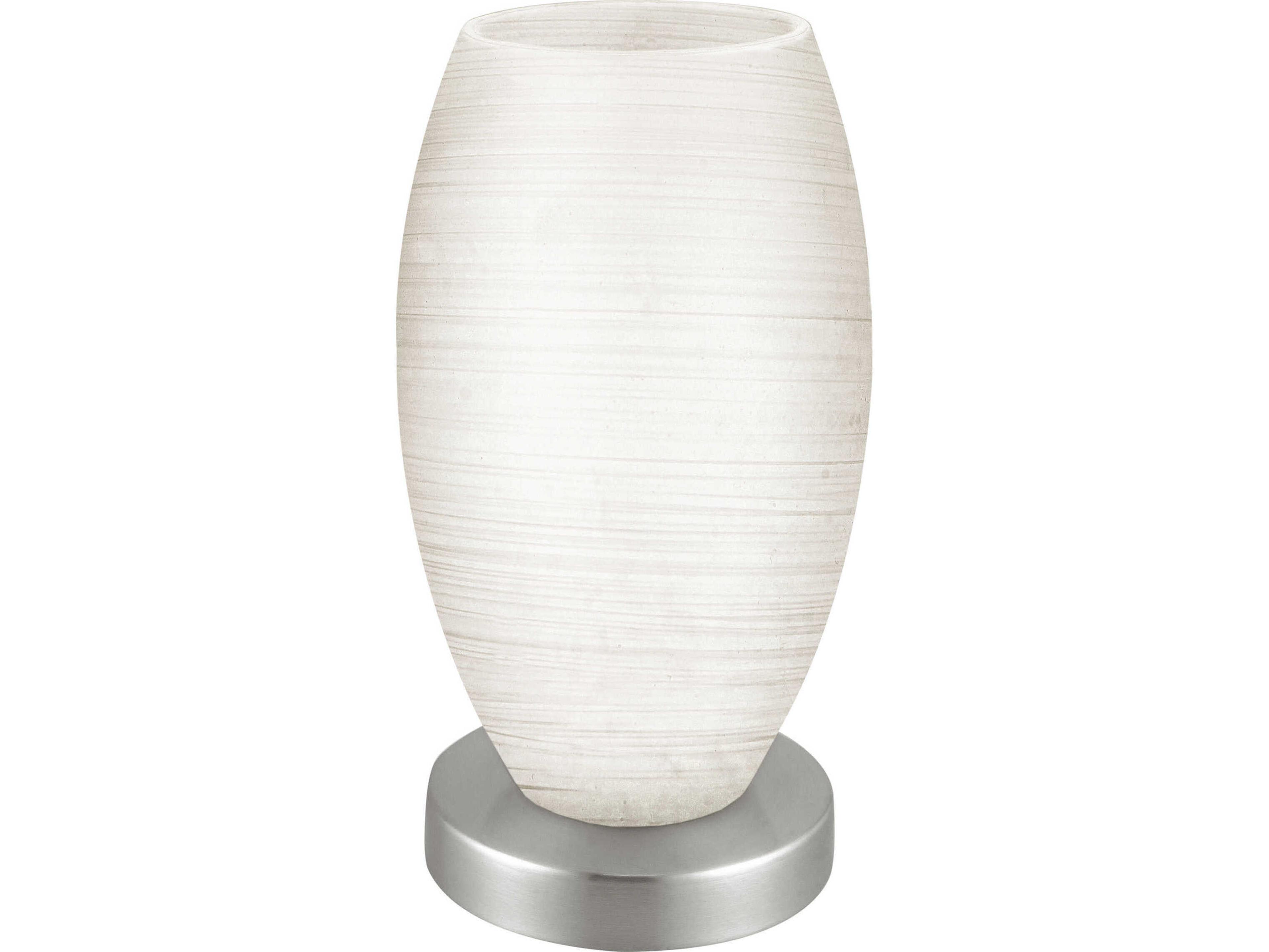Eglo Batista Matte Nickel White Glass Table Lamp