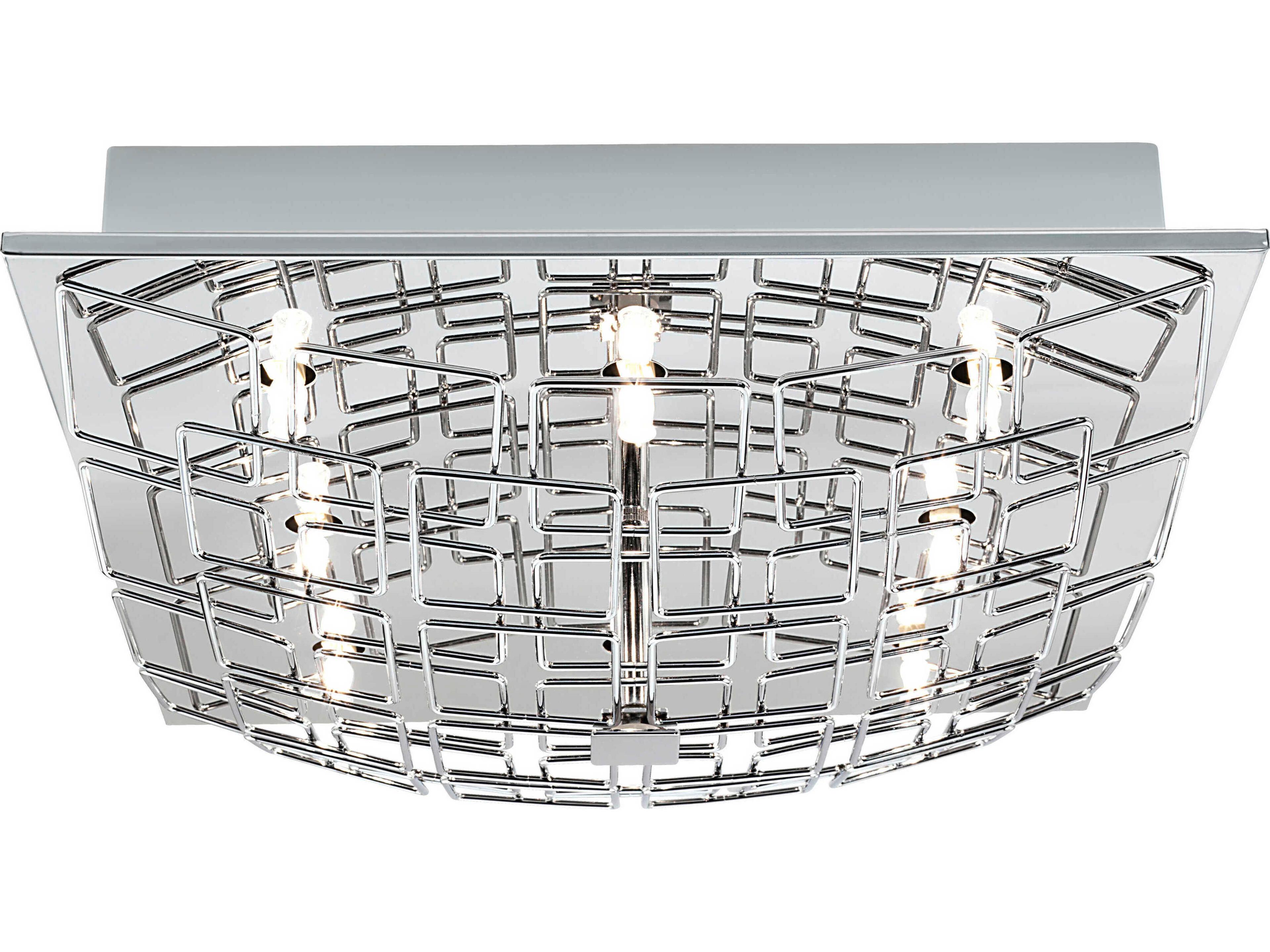 Eglo Cromer 8-Light Chrome Flush Mount