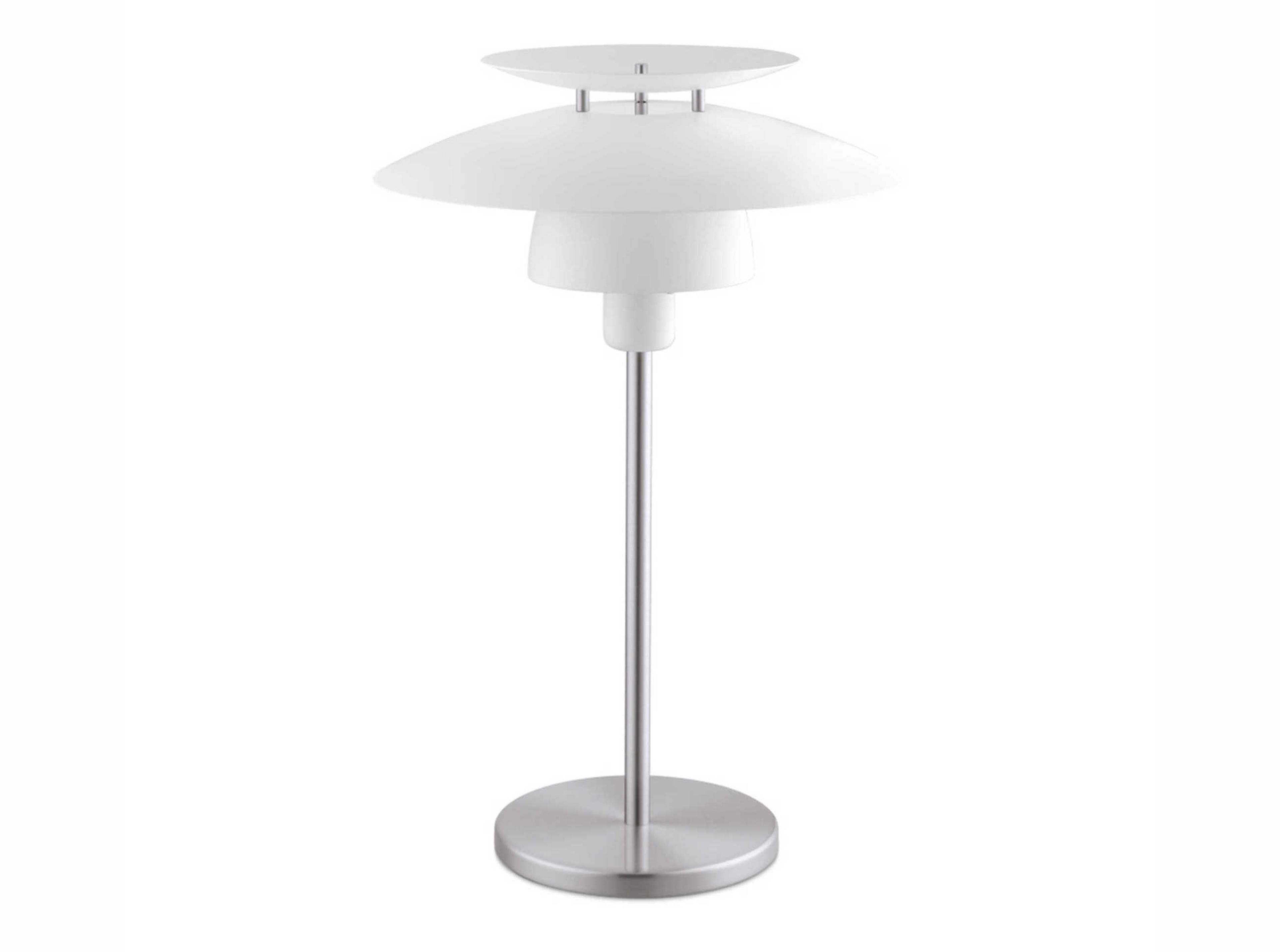 Eglo Brenda Satin Nickel White Metal Table Lamp
