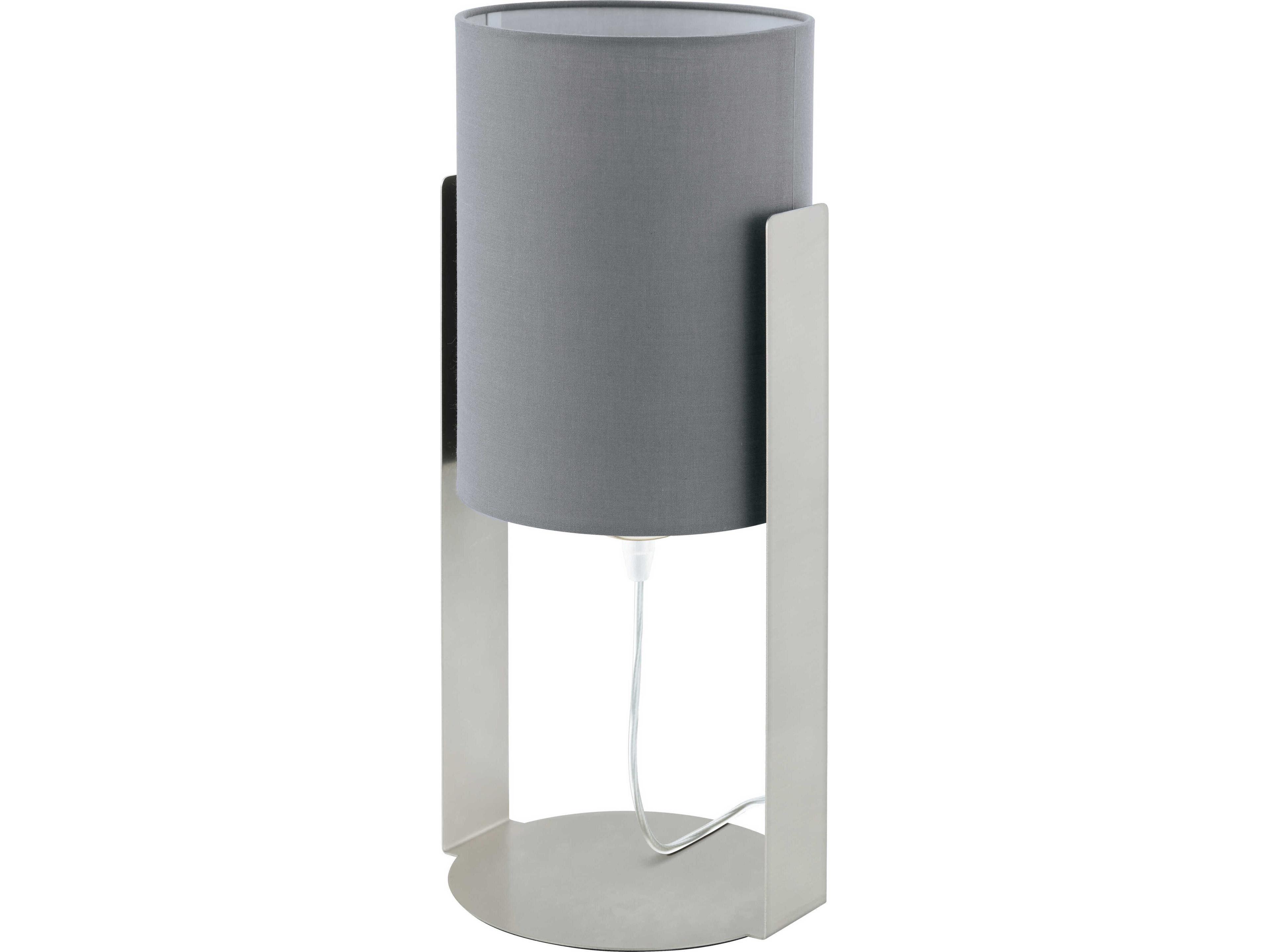 Eglo Siponto Matte Nickel Grey Fabric Table Lamp