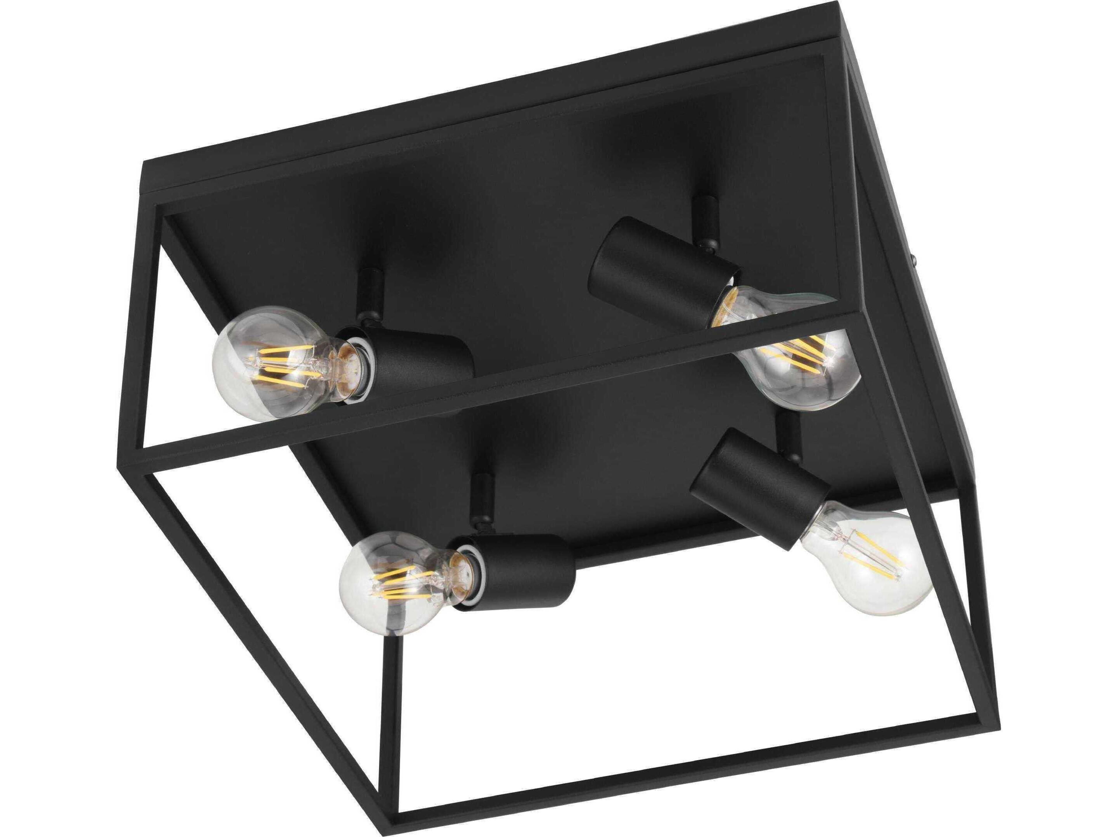 Eglo Silentina 4-Light Black Flush Mount