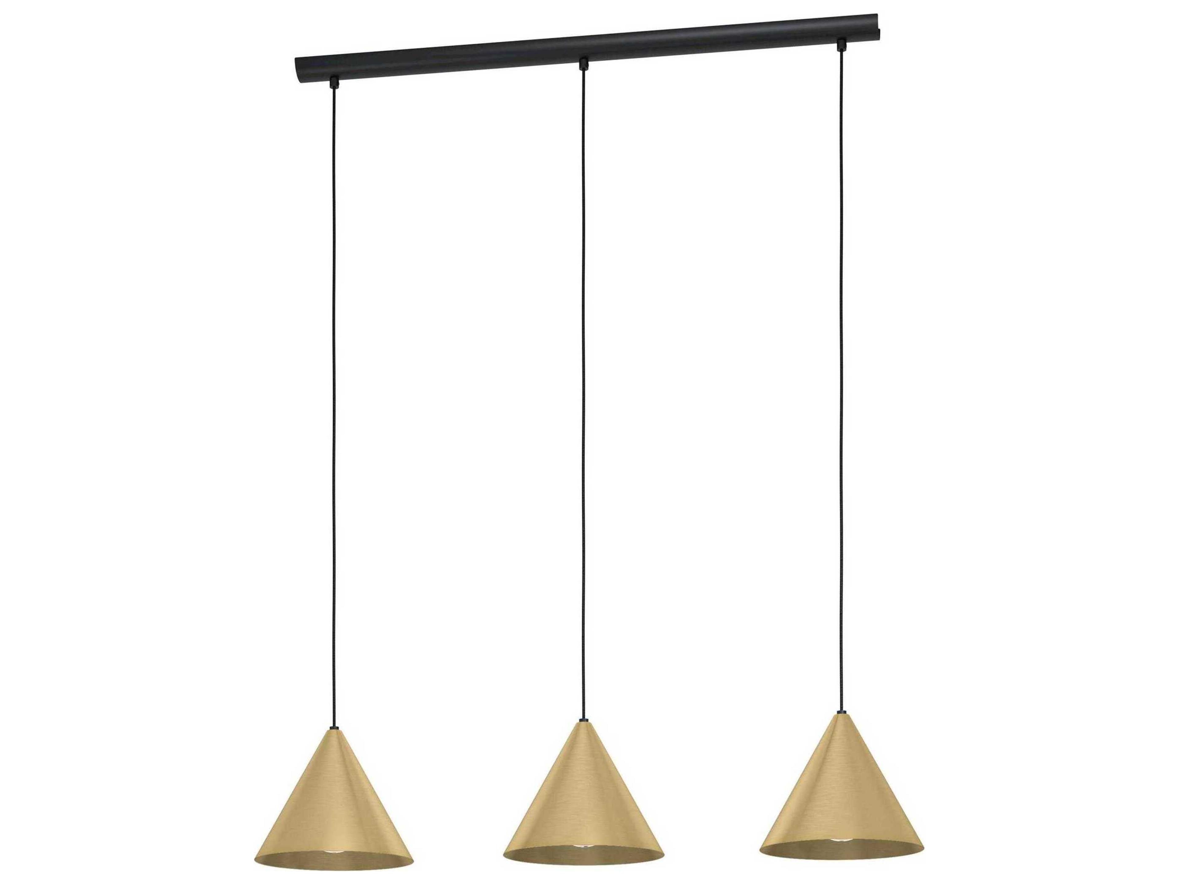 Eglo Narices 3-Light Structured Black Brass Island Pendant