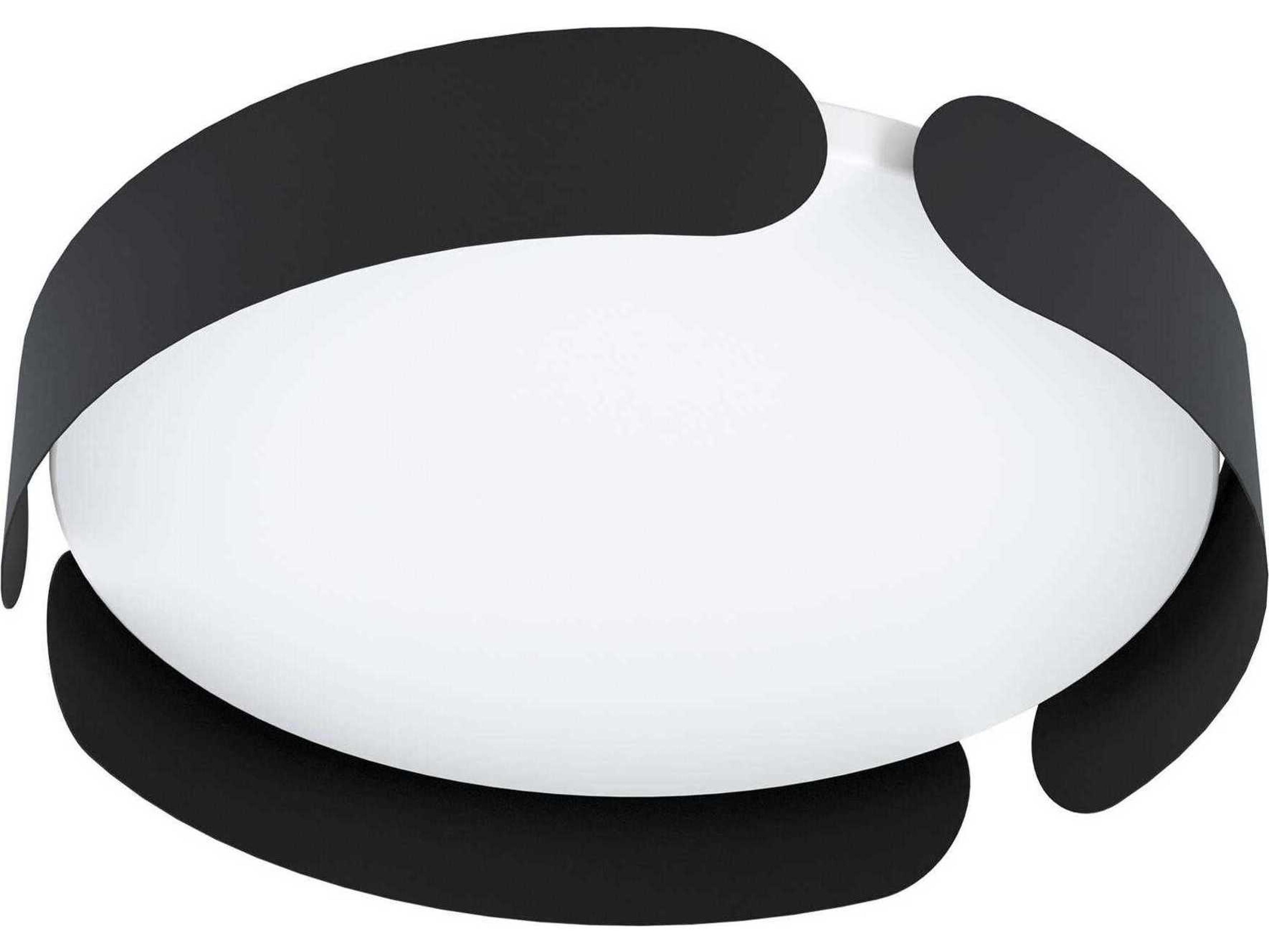 Eglo Valcasotto 1-Light Black Round Flush Mount