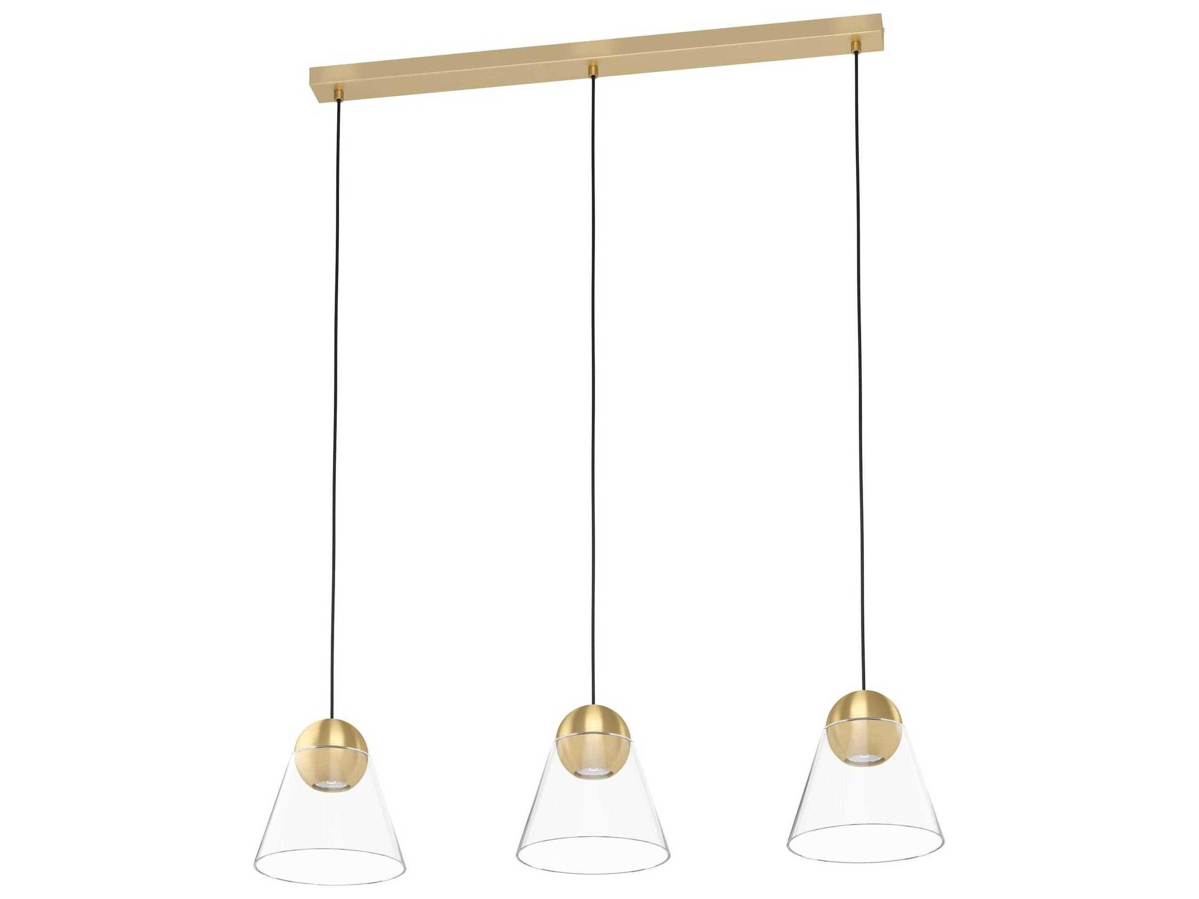 Eglo Cerasella 3-Light Brushed Brass Island Pendant
