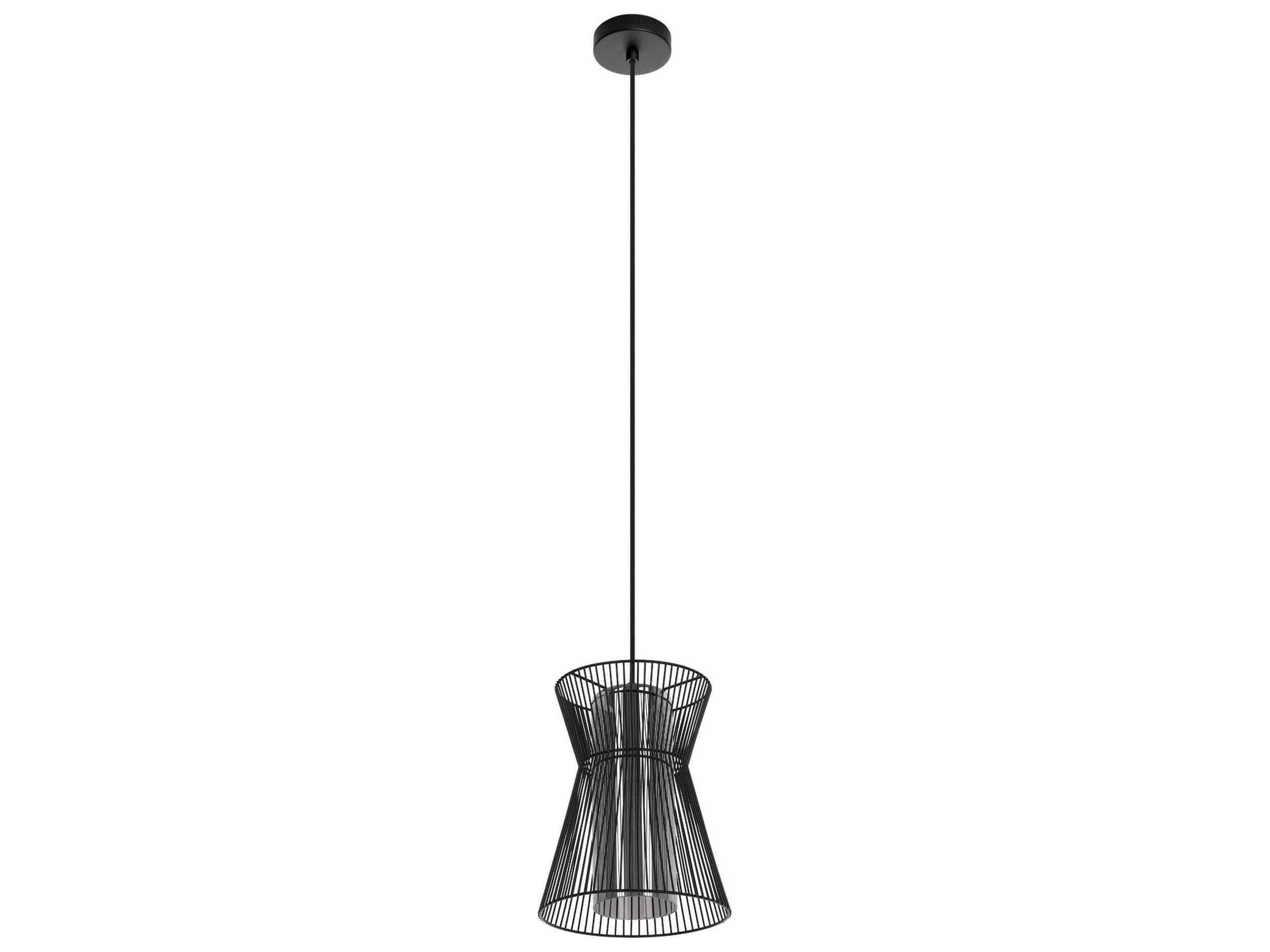 Eglo Maseta 1-Light Structured Black Mini Pendant