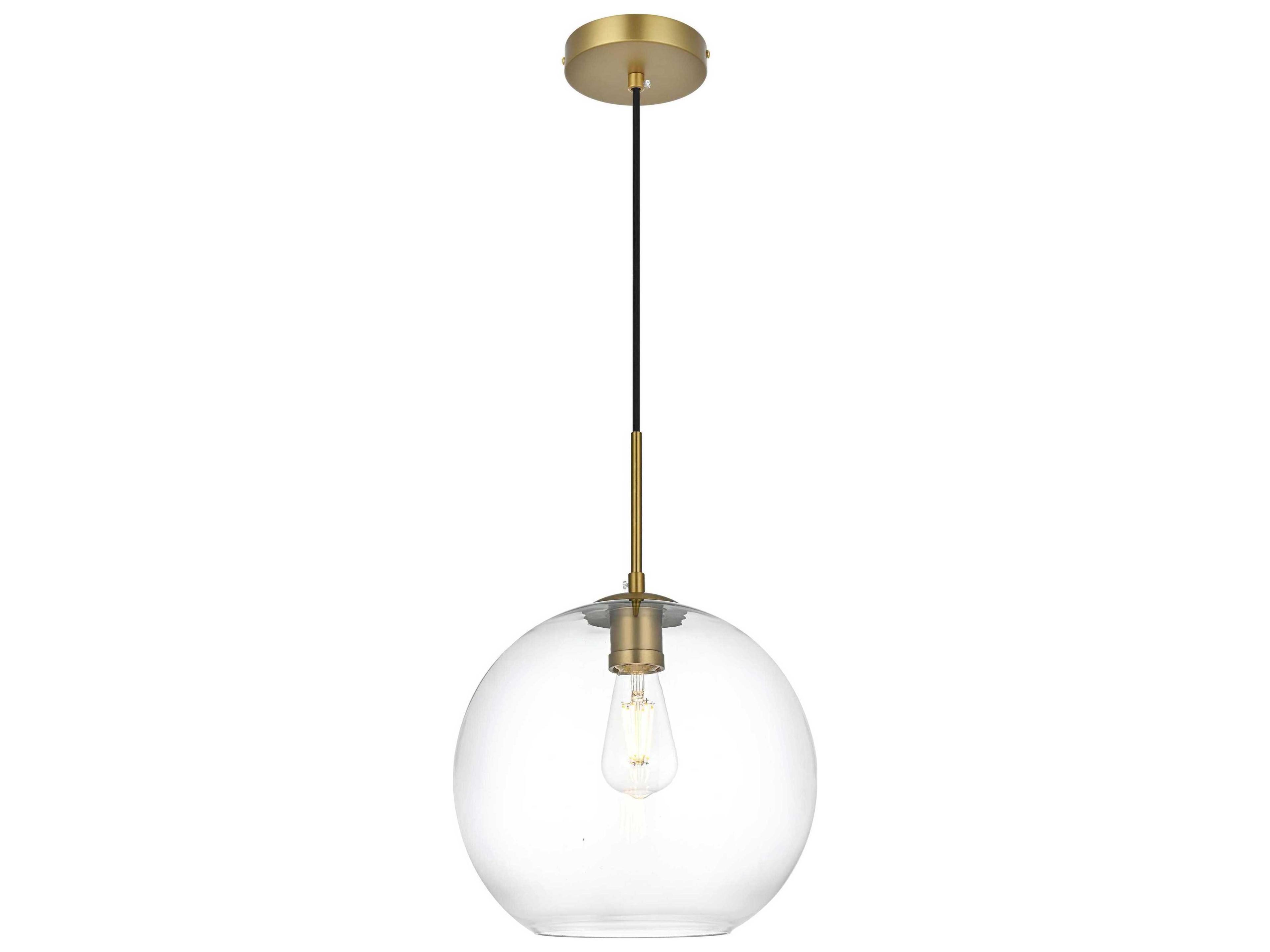 Elegant Lighting Baxter 1-Light Satin Gold Globe Mini Pendant