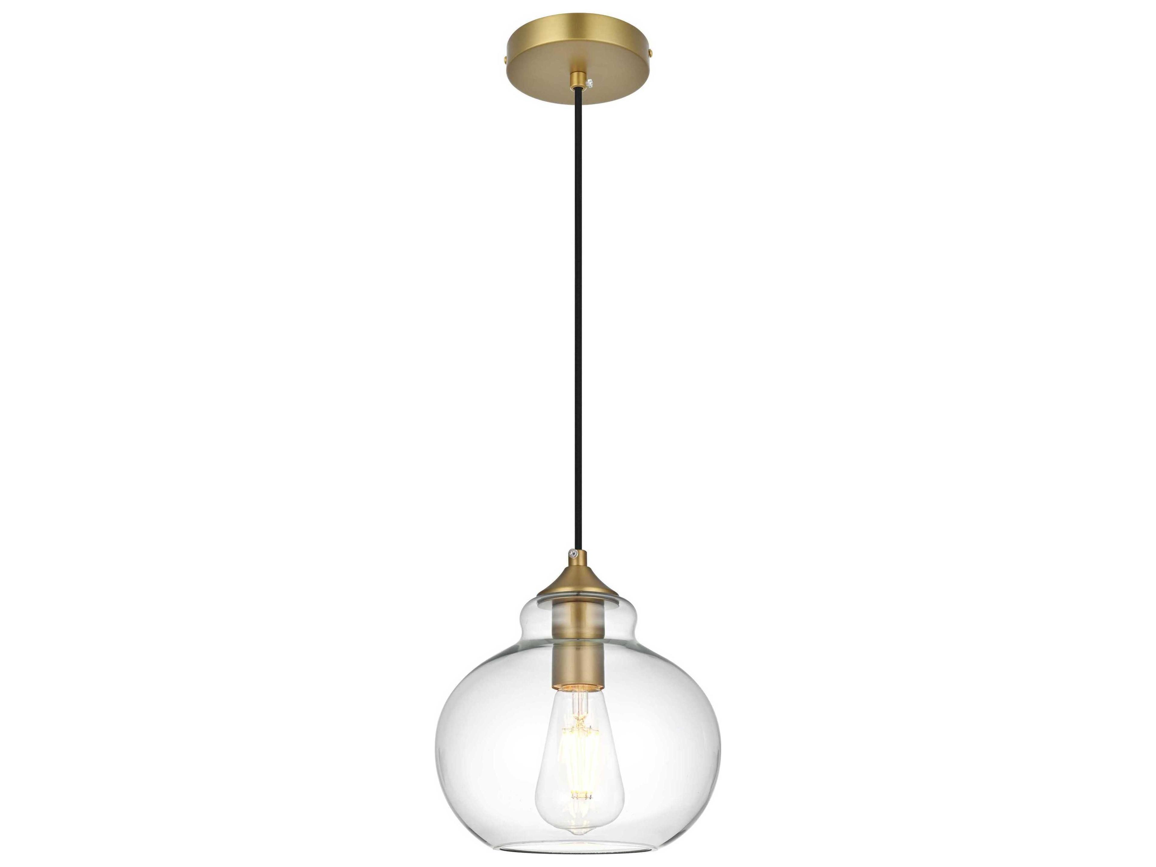 Elegant Lighting Destry 1-Light Satin Gold Mini Pendant