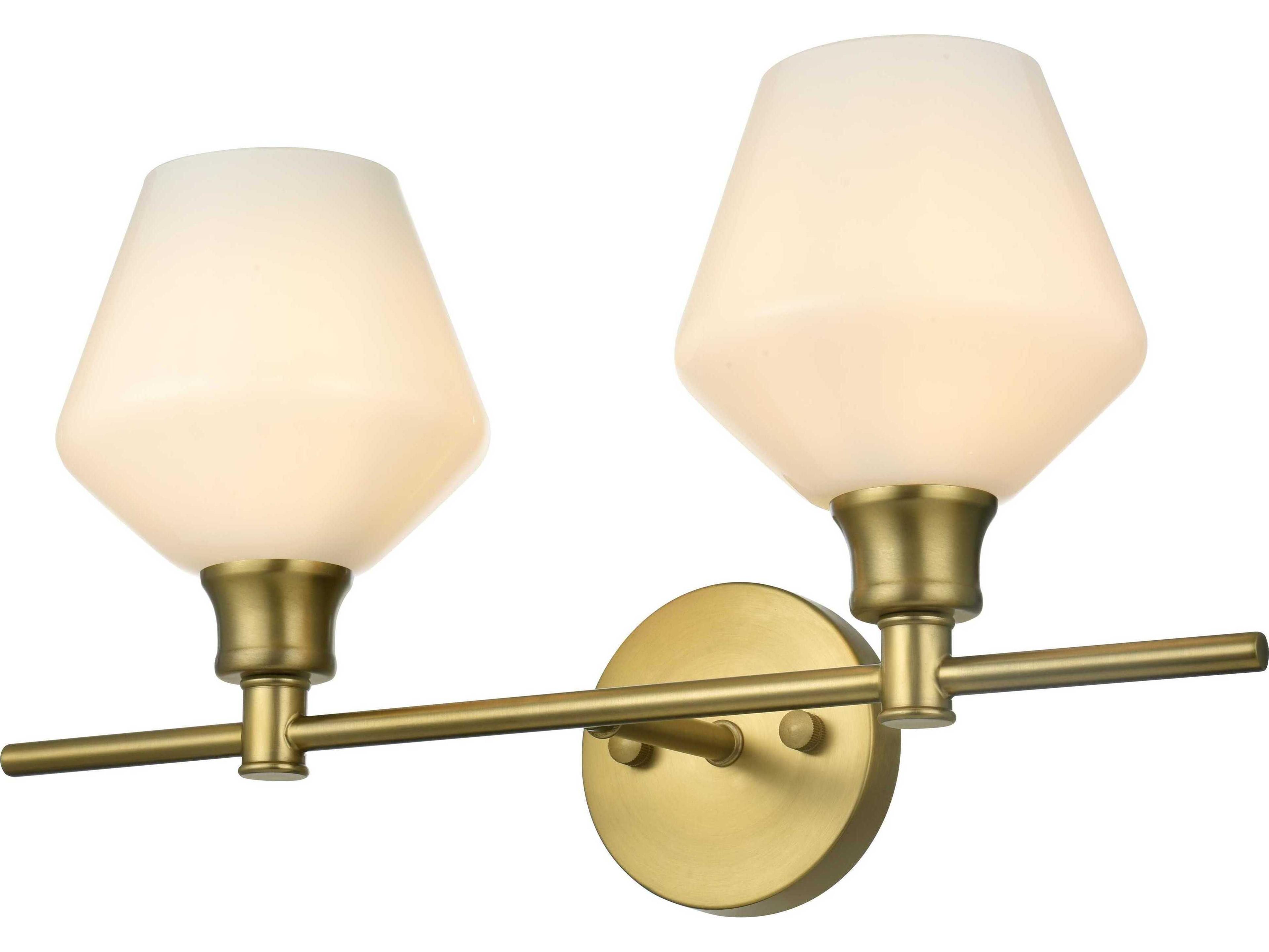 Elegant Lighting Gene 2-Light Satin Gold Vanity Light