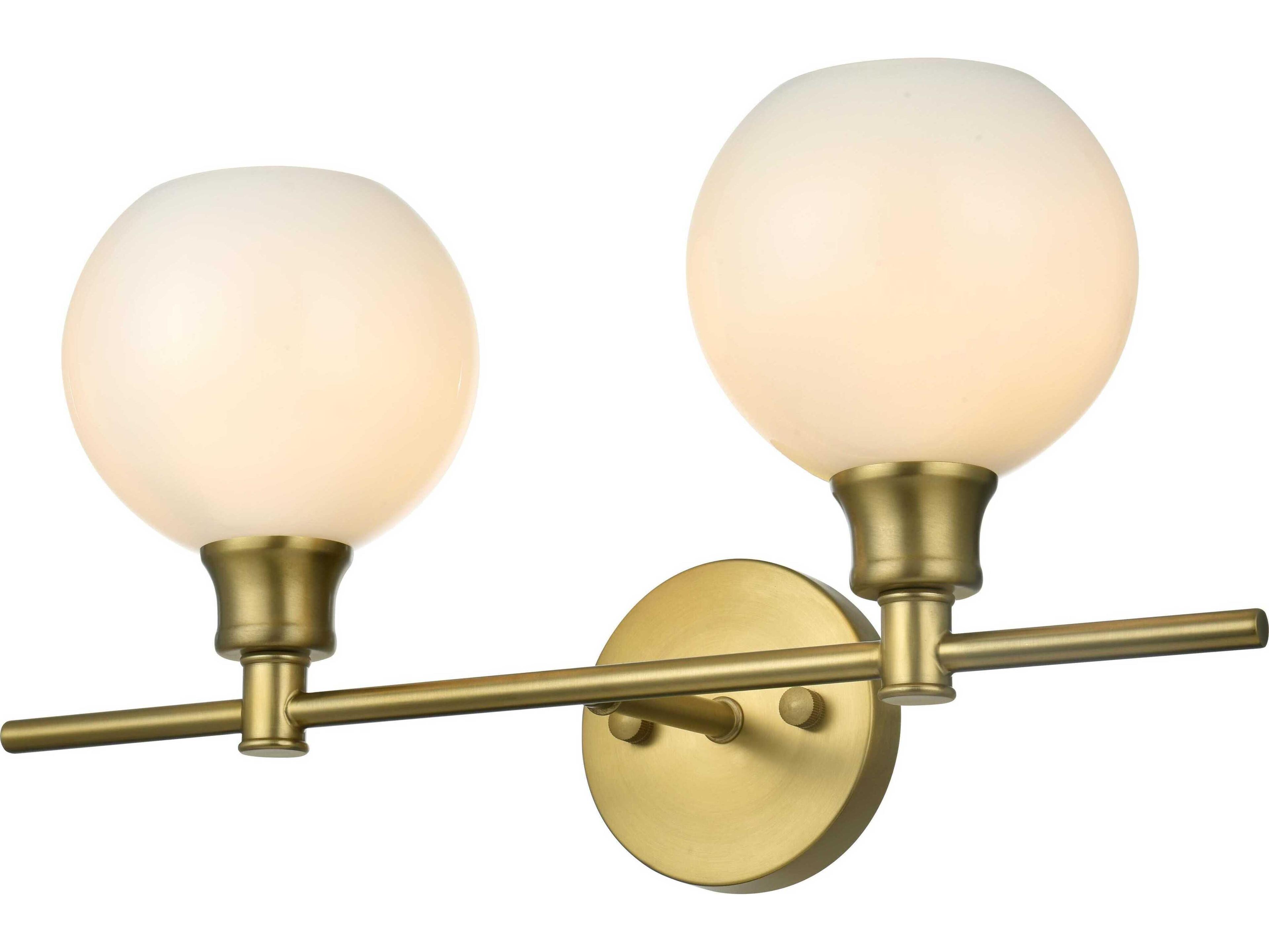 Elegant Lighting Collier 2-Light Satin Gold Vanity Light