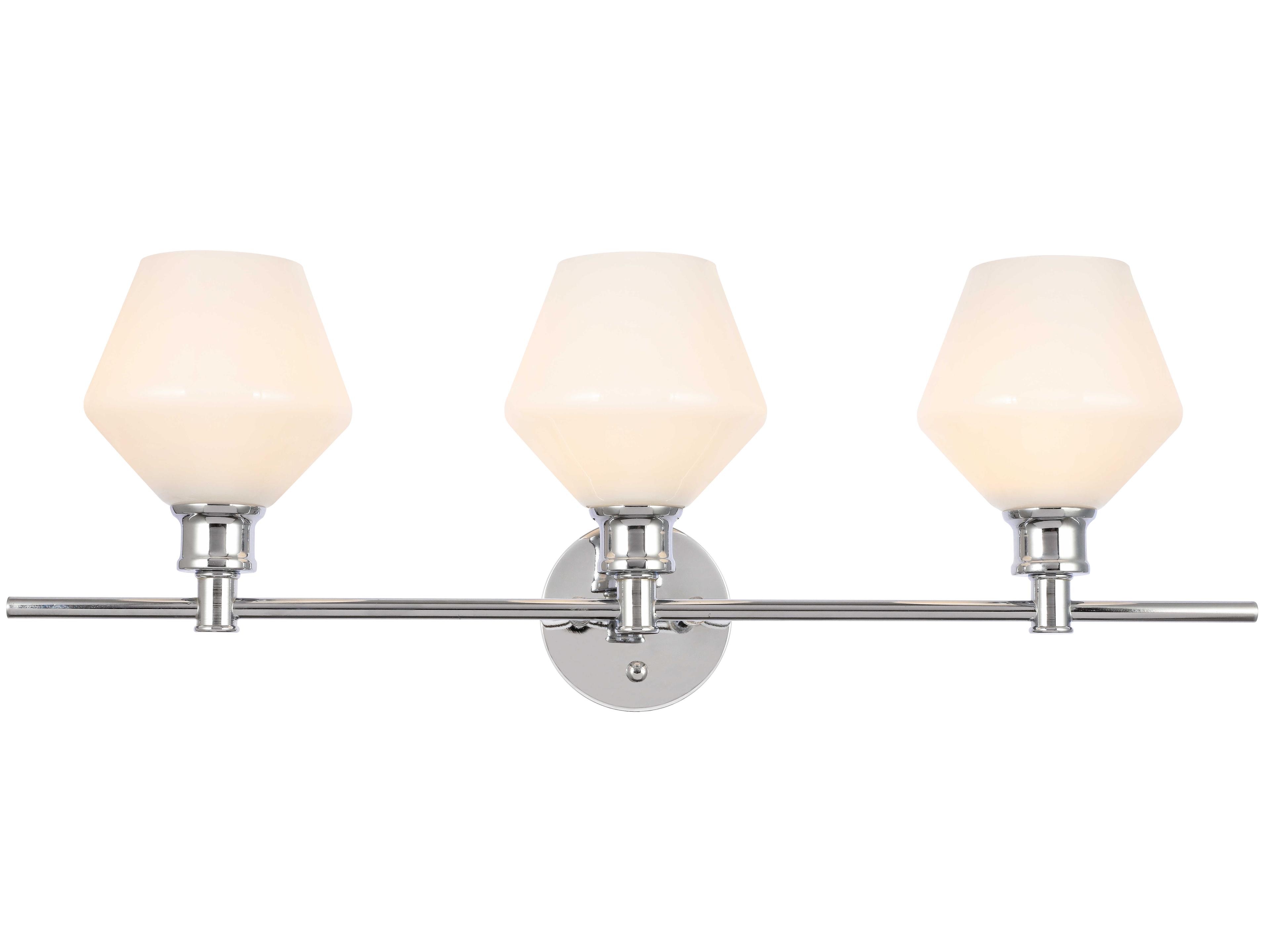 Elegant Lighting Gene 3-Light Chrome Glass LED Vanity Light