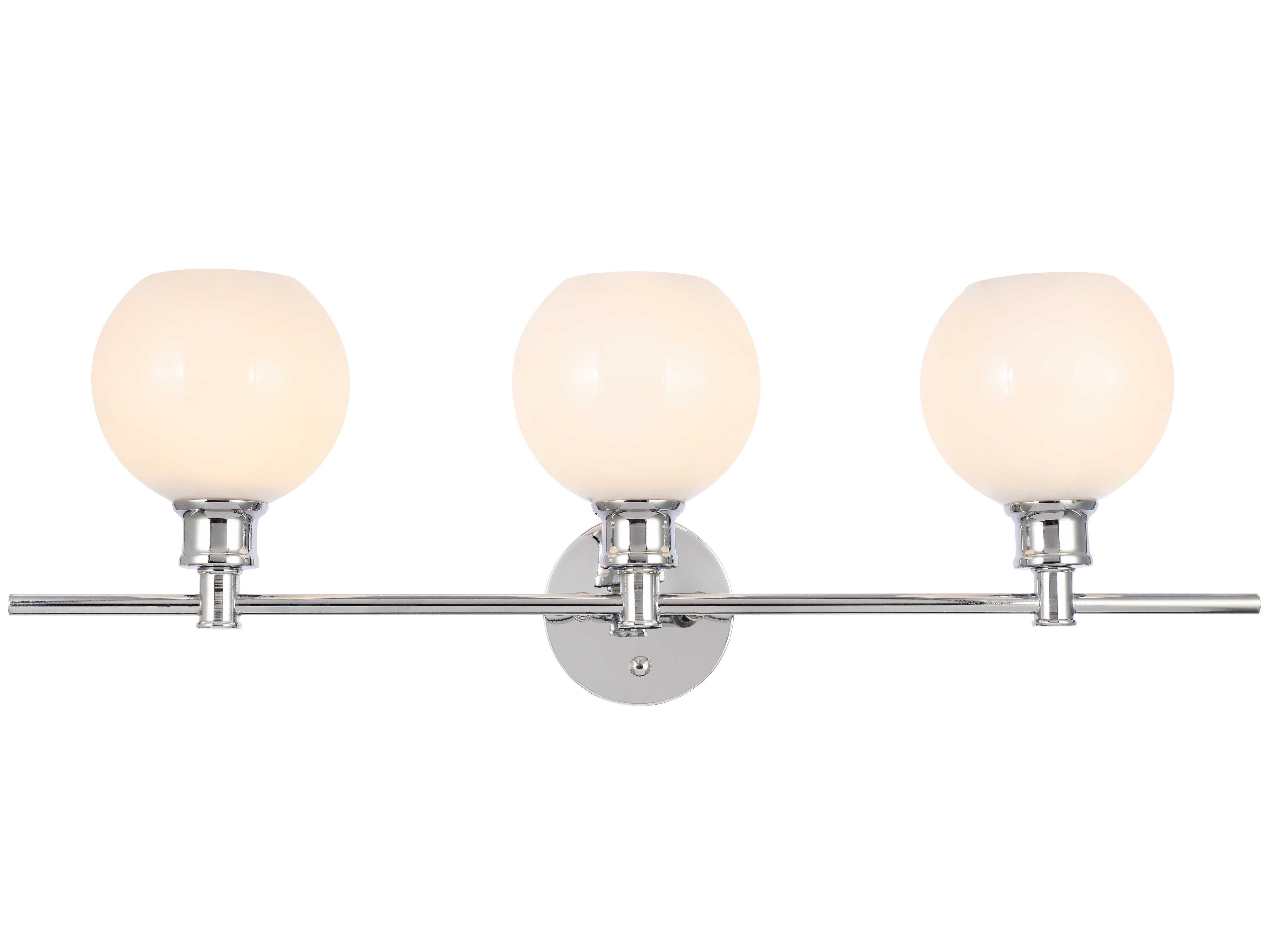 Elegant Lighting Collier 3-Light Chrome Glass LED Vanity Light