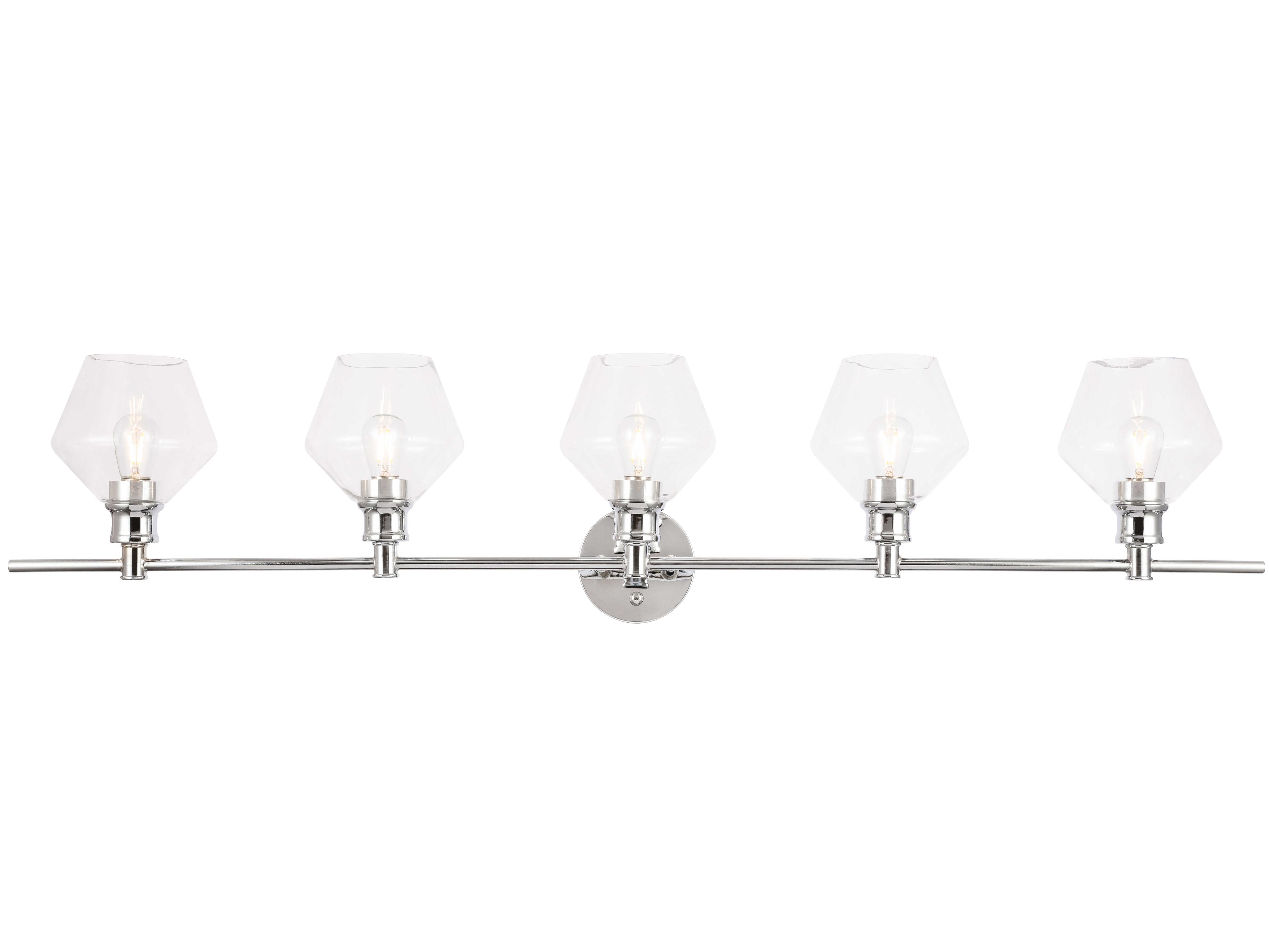 Elegant Lighting Gene 5-Light Chrome Glass LED Vanity Light