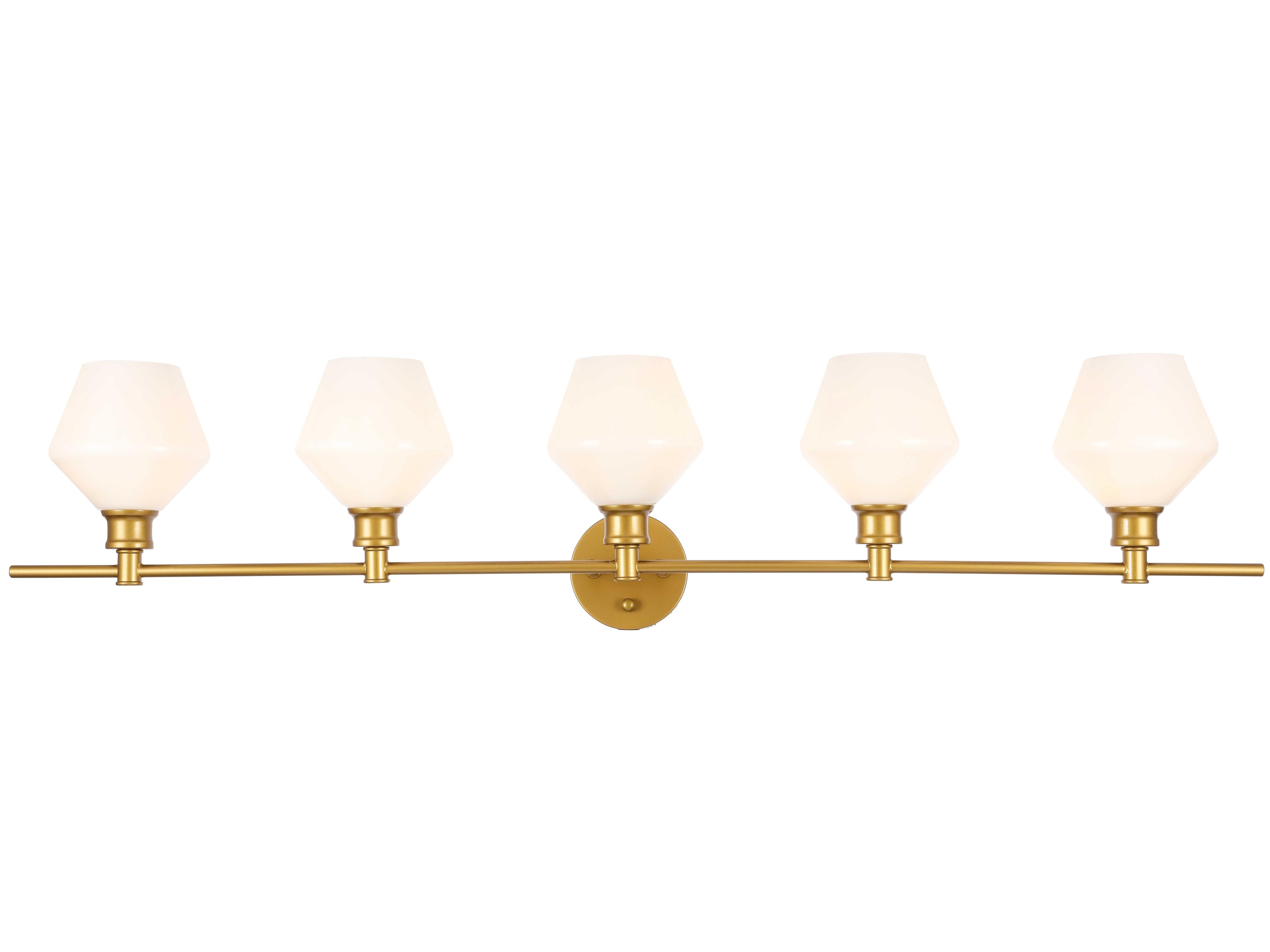 Elegant Lighting Gene 5-Light Brass Glass LED Vanity Light