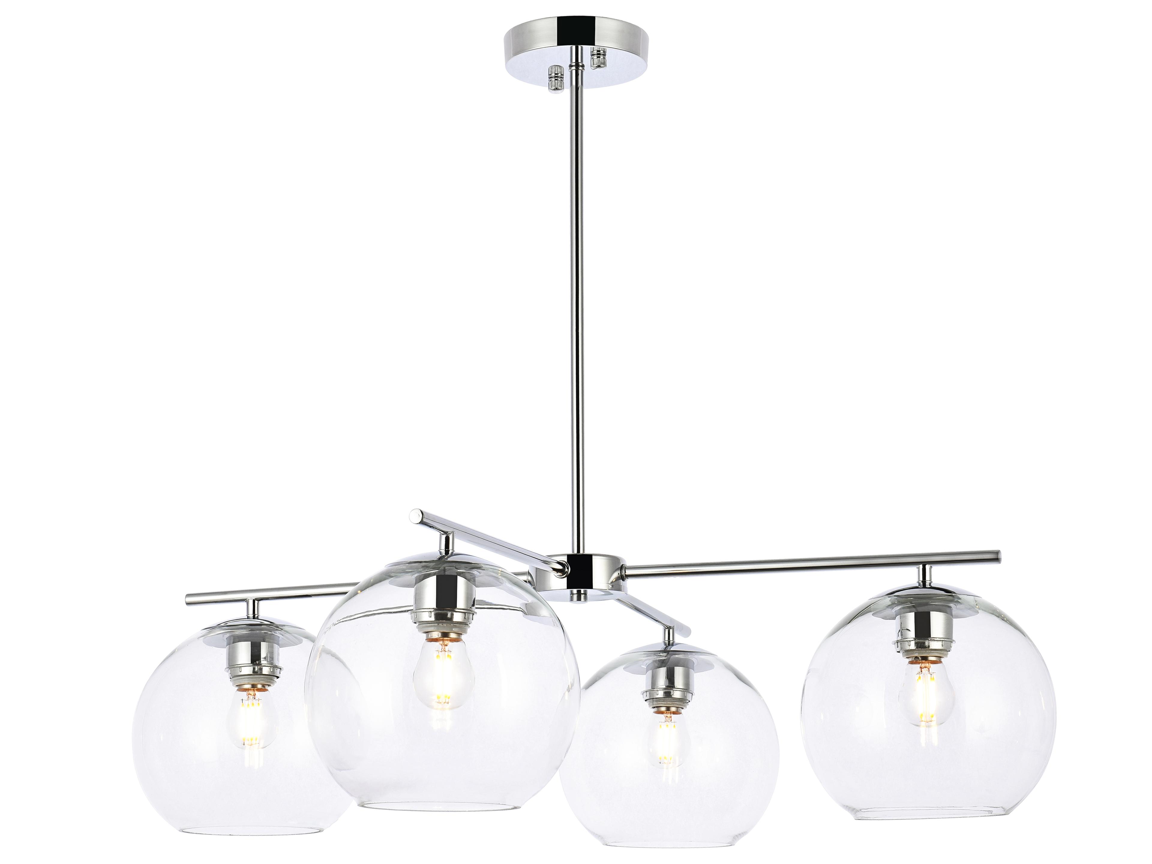 Elegant Lighting Opus 4-Light Chrome And Clear Glass Globe Chandelier
