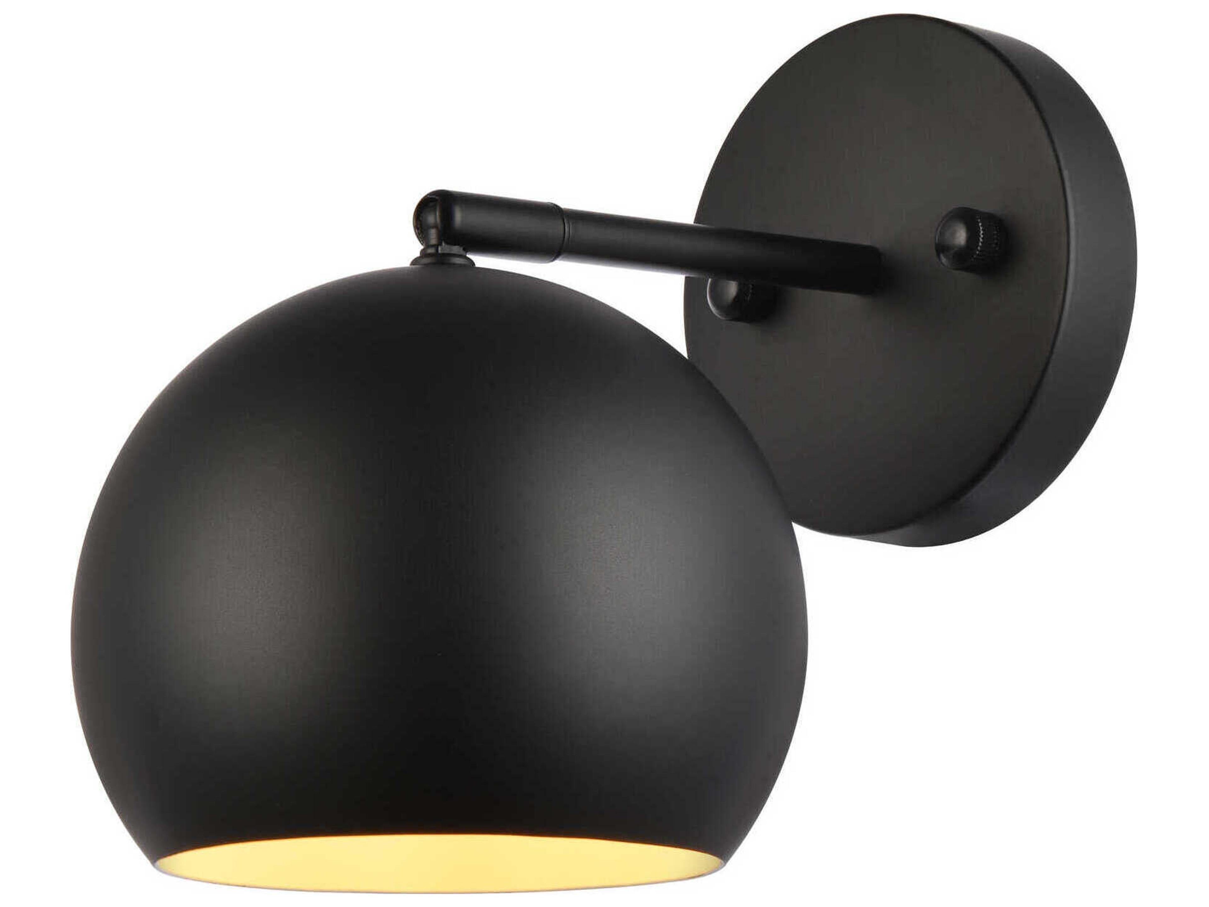Elegant Lighting Othello 1-Light Black Wall Sconce