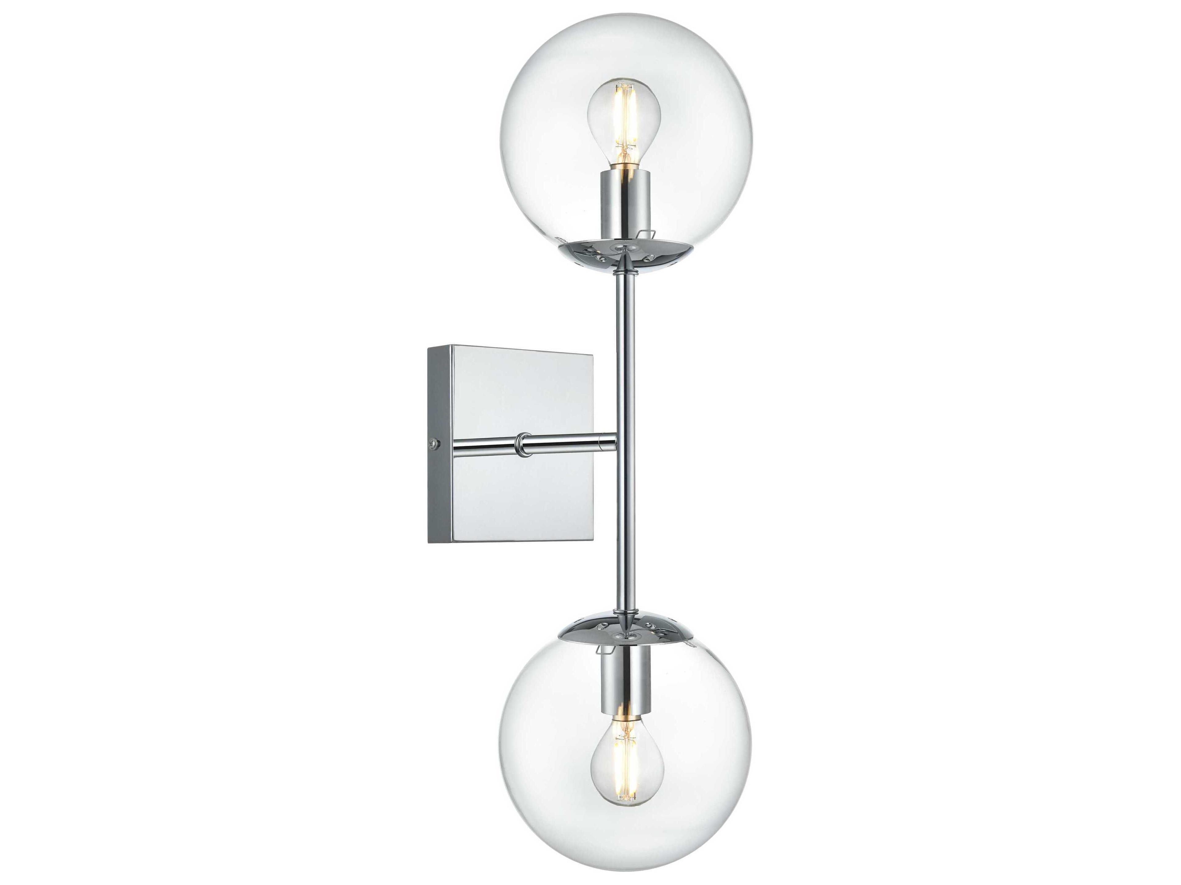 Elegant Lighting Neri 2-Light Chrome Wall Sconce