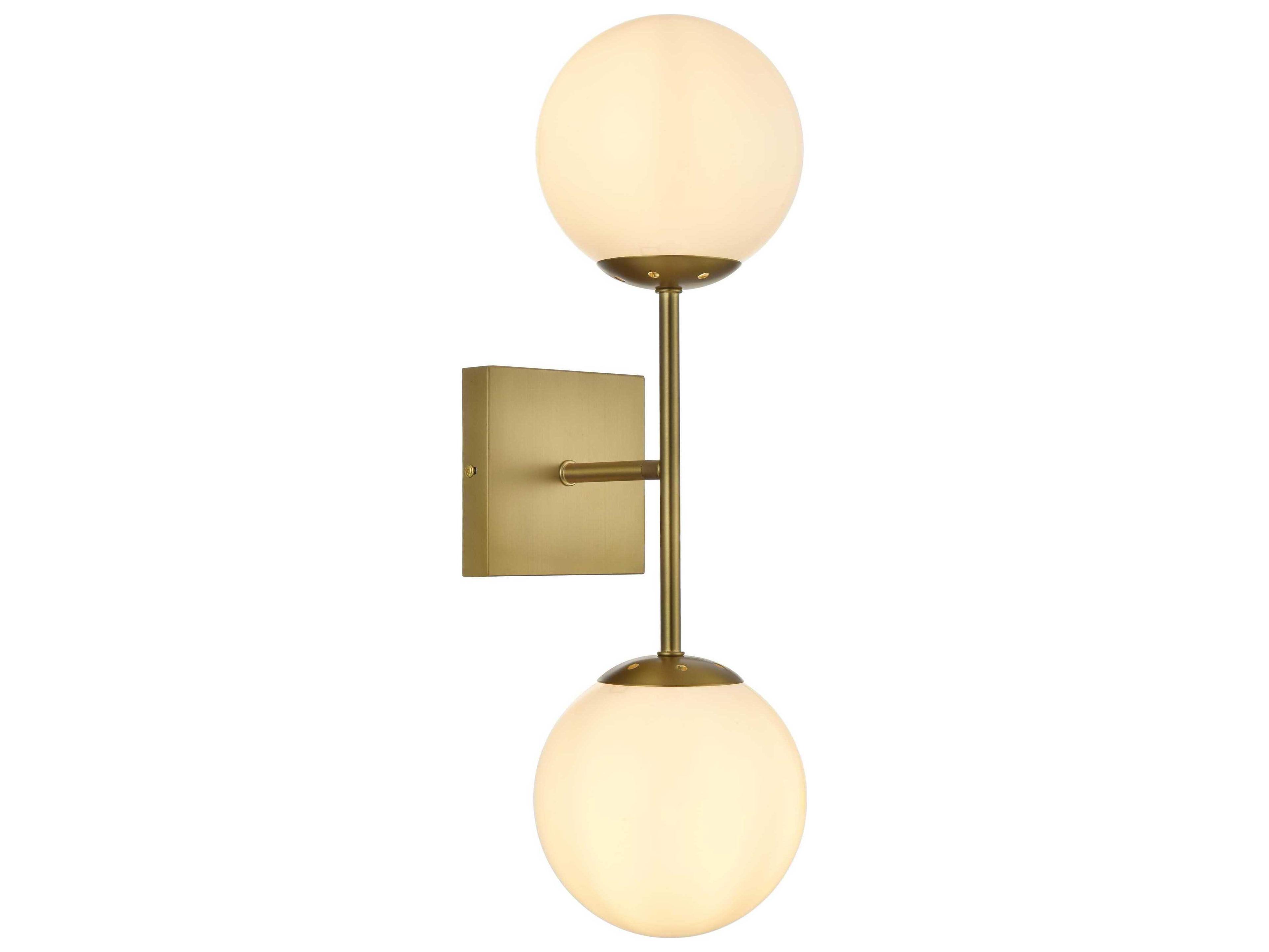 Elegant Lighting Neri 2-Light Satin Gold Wall Sconce
