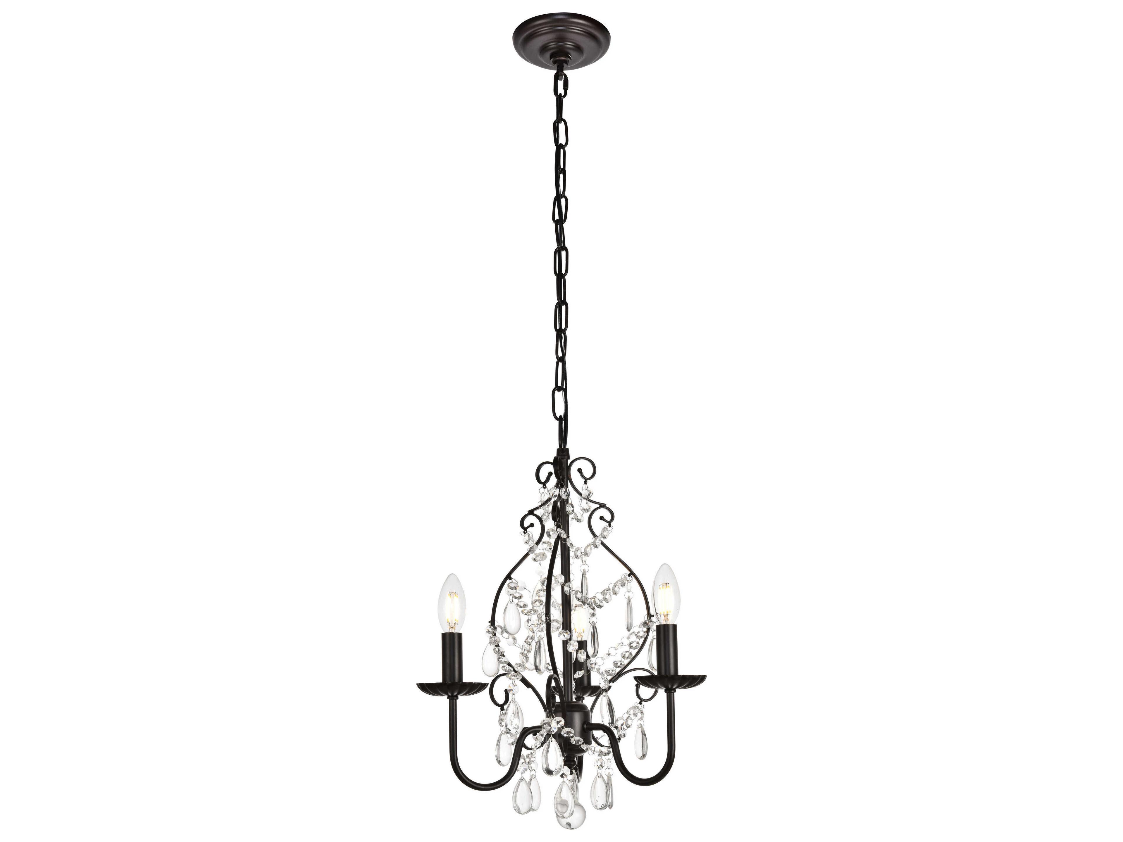 Elegant Lighting Blaise 3-Light Oil Rubbed Bronze Crystal Chandelier