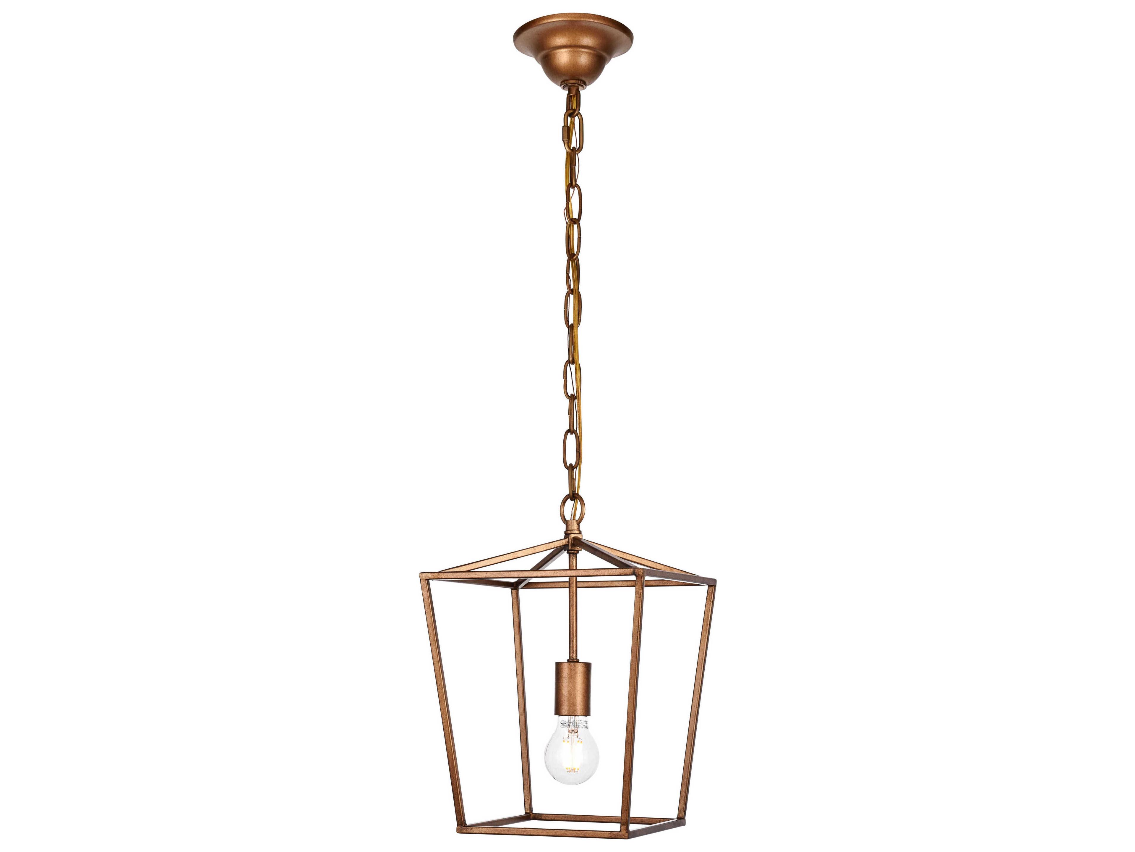 Elegant Lighting Maddox 1-Light Vintage Gold Mini Pendant