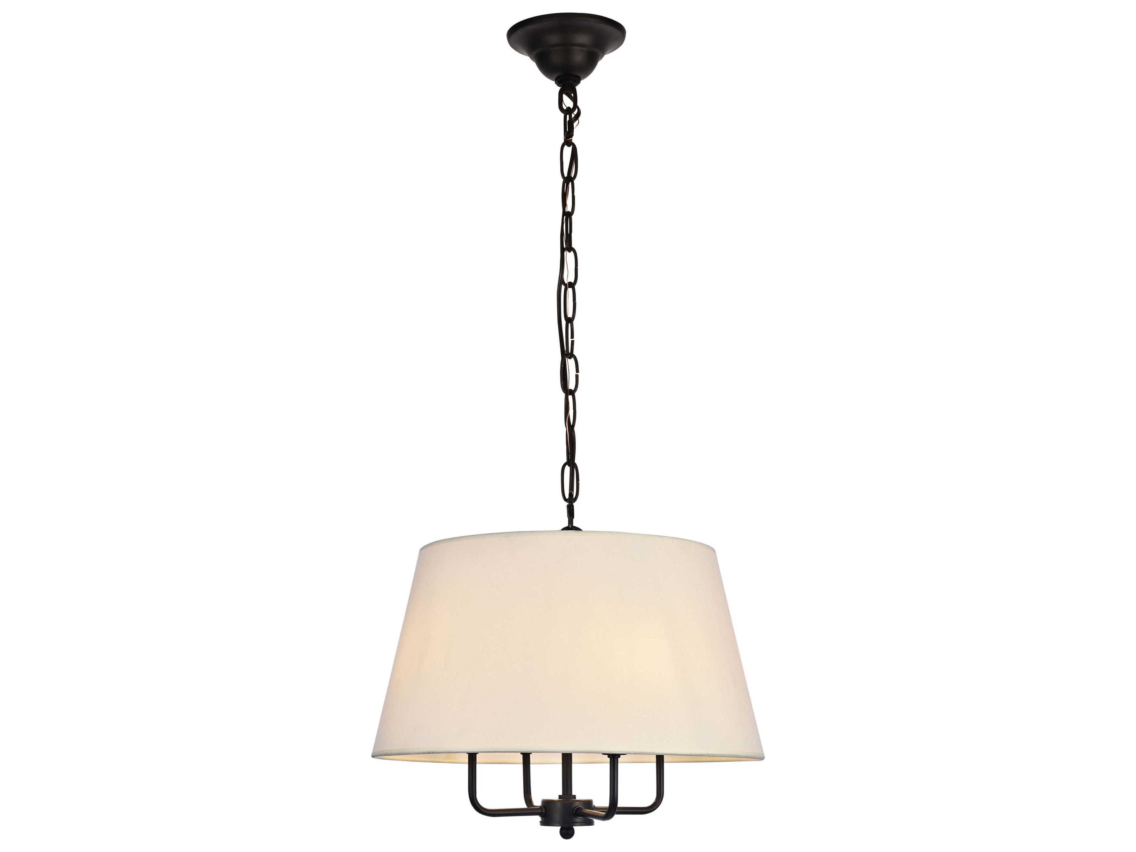 Elegant Lighting Maple 4-Light Black Drum Chandelier