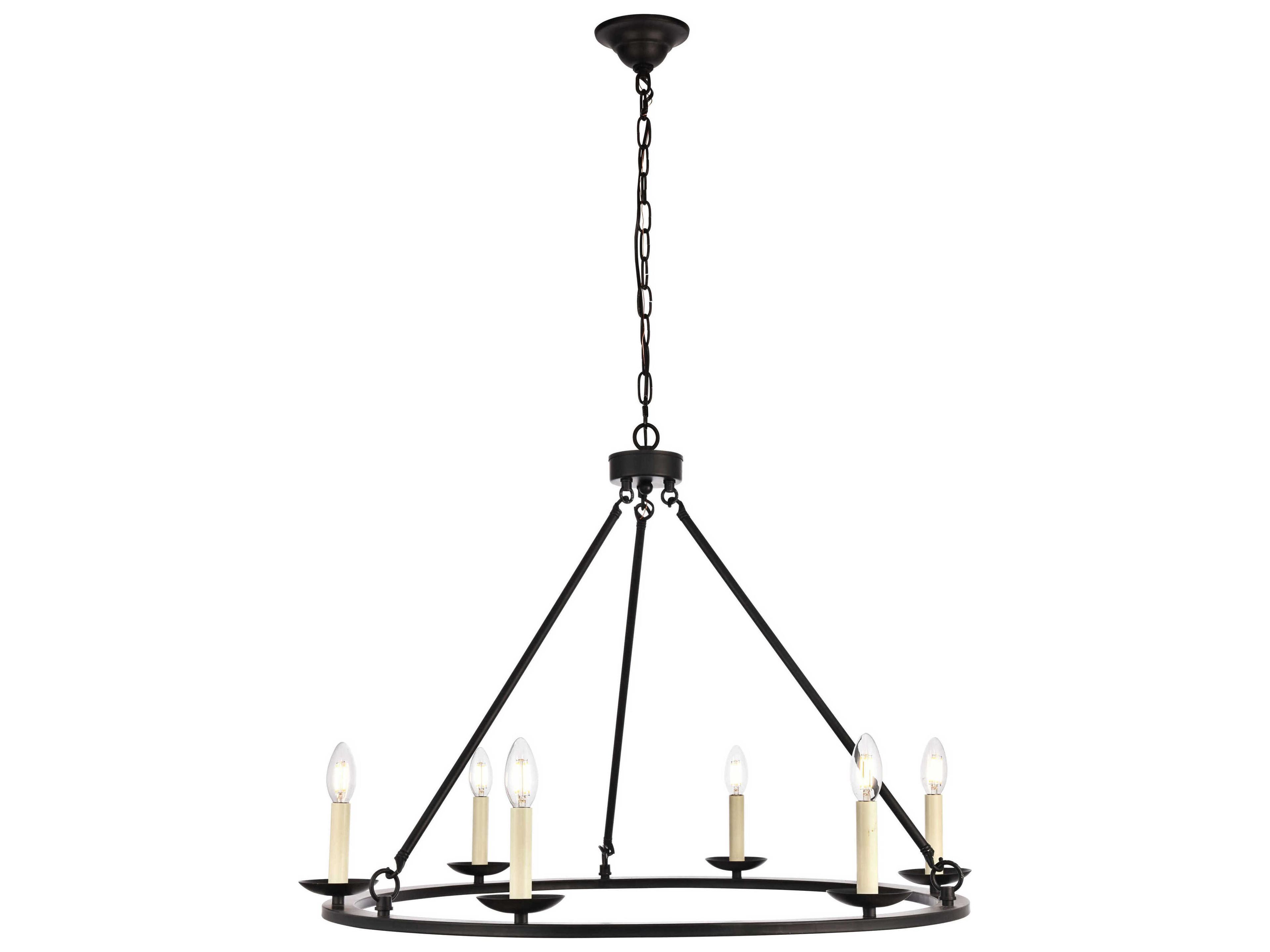 Elegant Lighting Maine 6-Light Black LED Chandelier