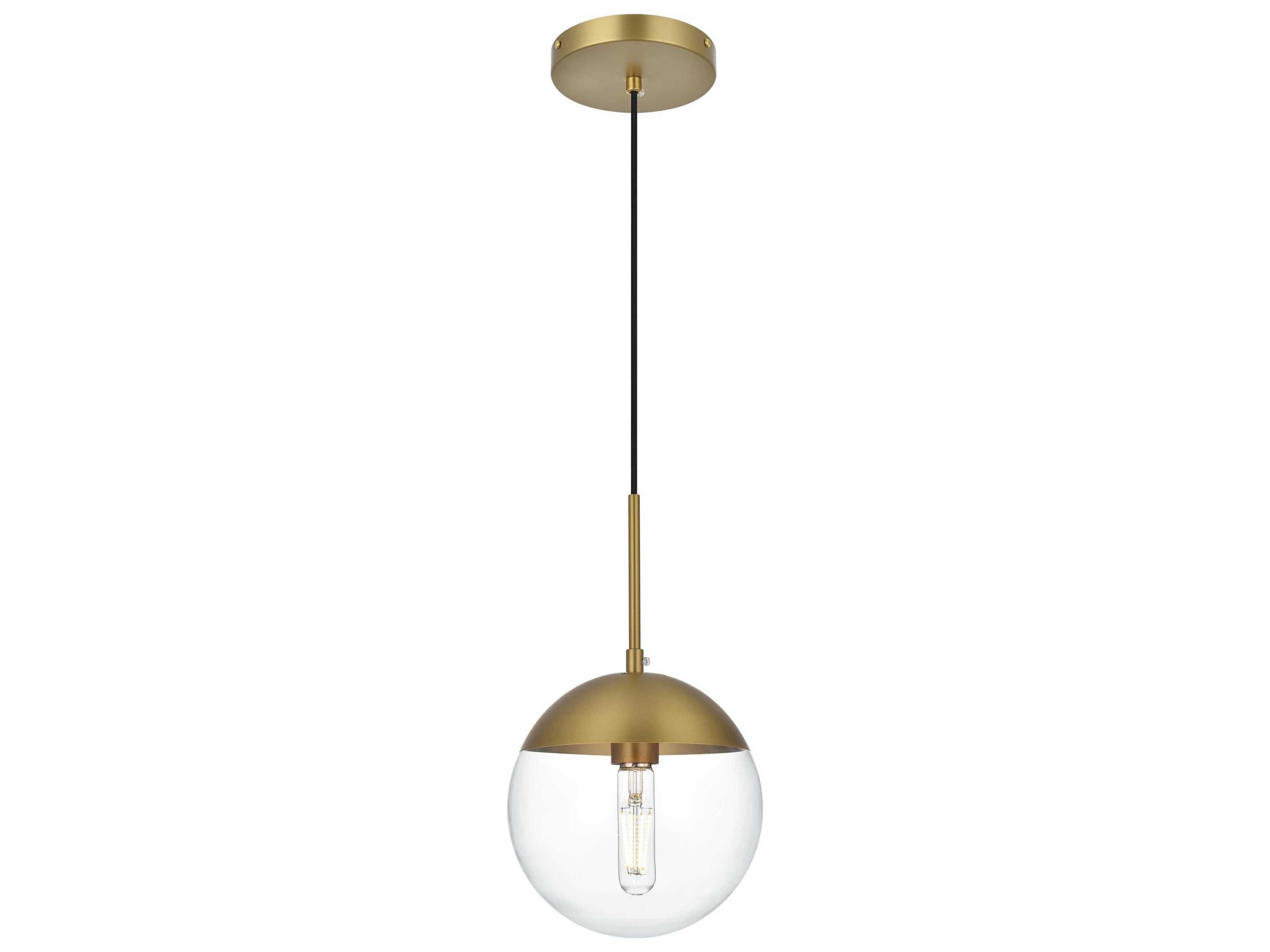 Elegant Lighting Eclipse 1-Light Satin Gold Globe Mini Pendant