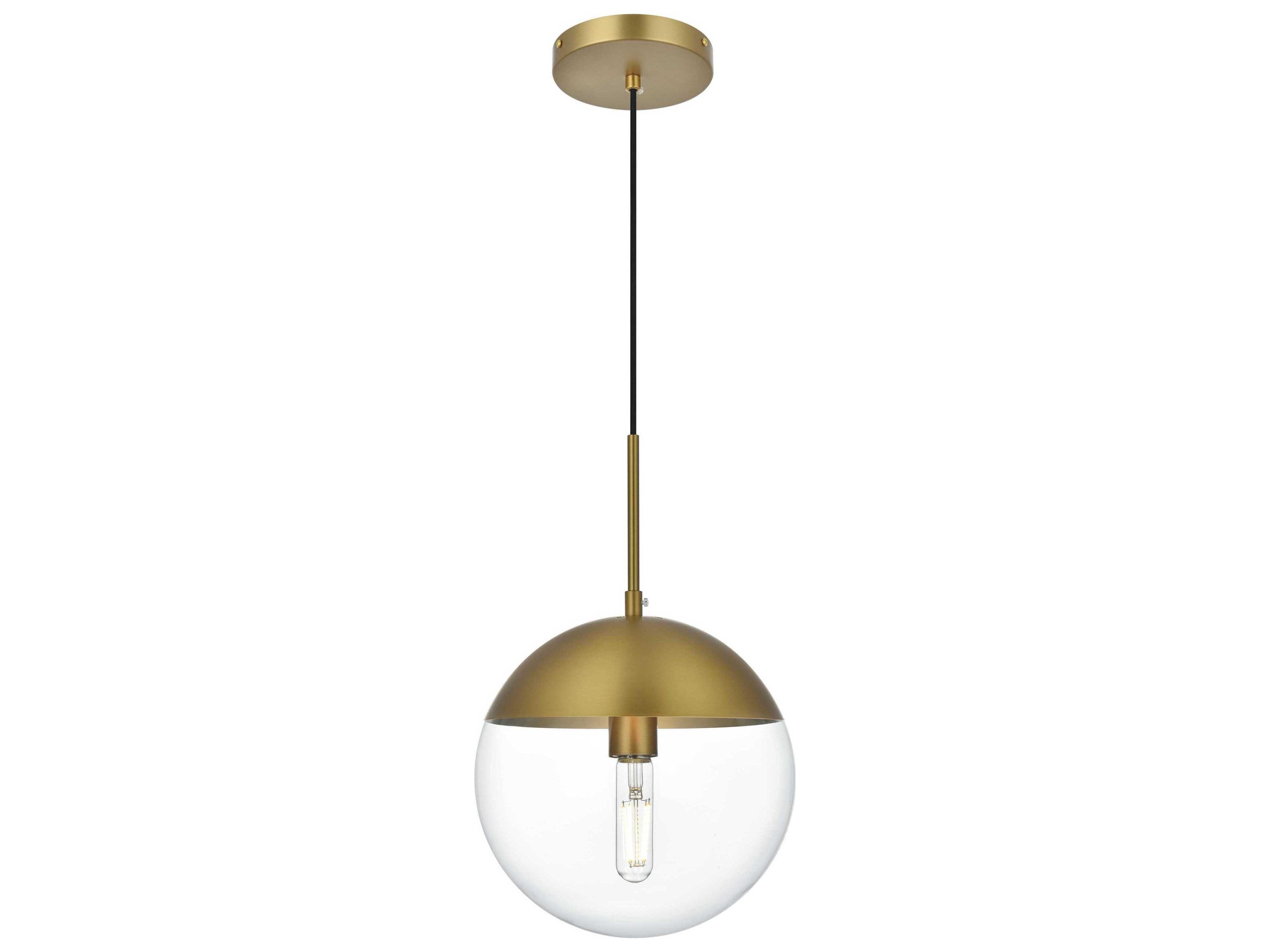 Elegant Lighting Eclipse 1-Light Satin Gold Globe Mini Pendant