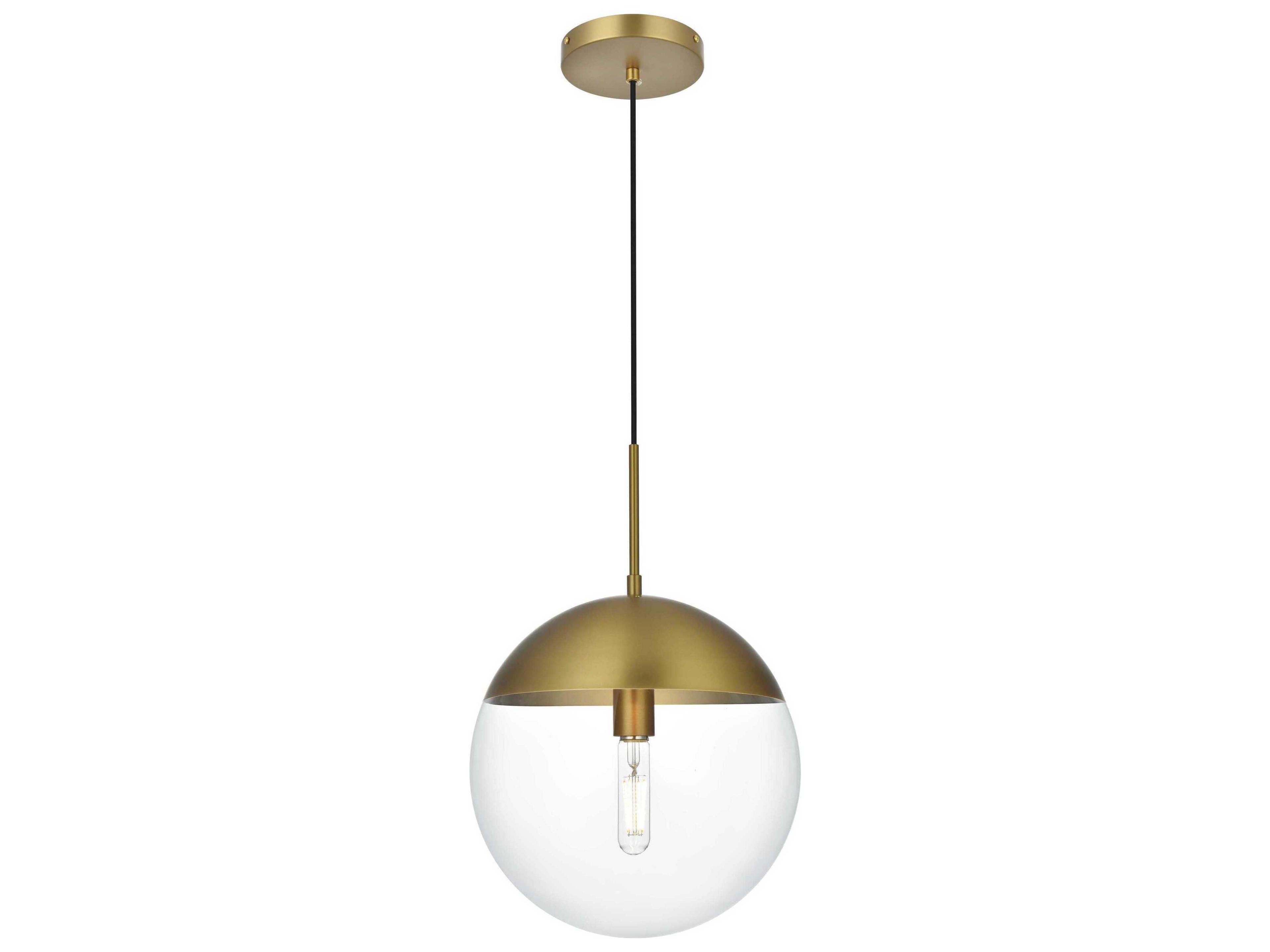 Elegant Lighting Eclipse 1-Light Satin Gold Globe Mini Pendant