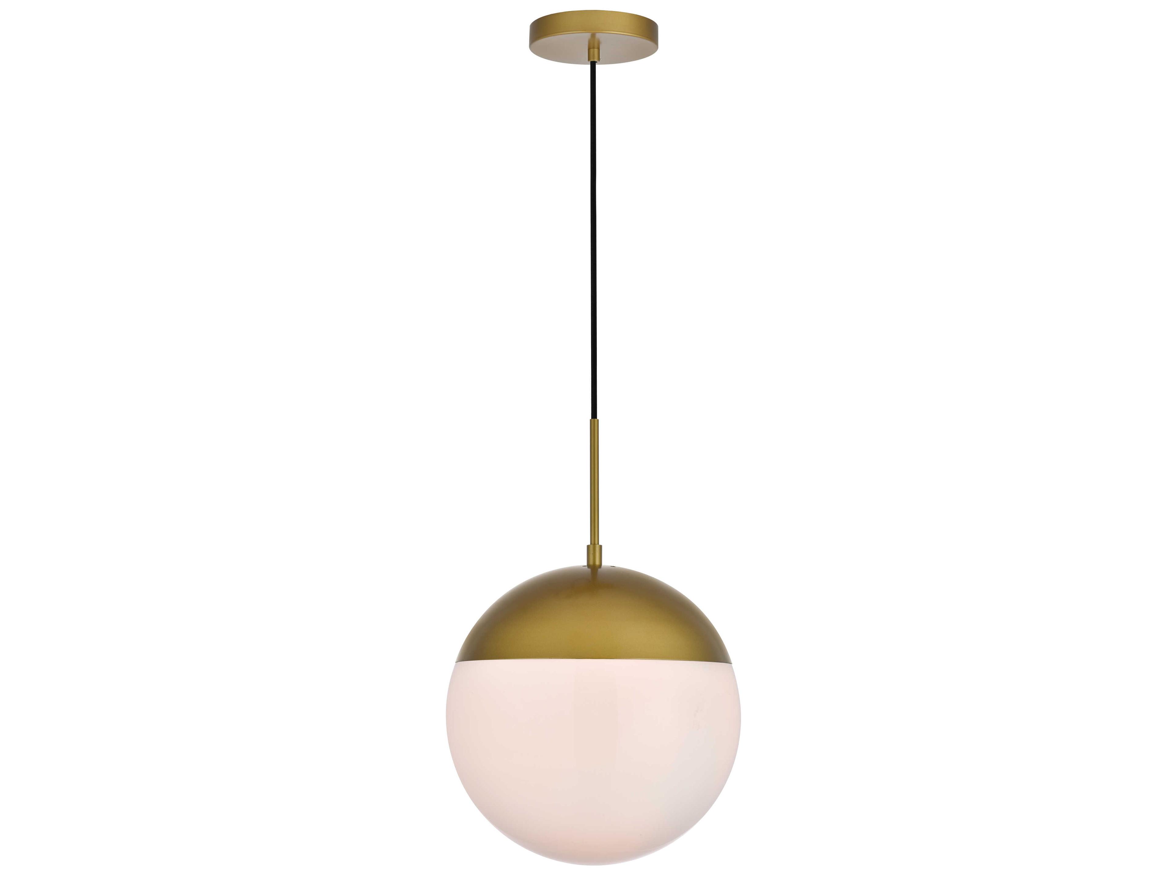 Elegant Lighting Eclipse 1-Light Brass Glass Globe Mini Pendant