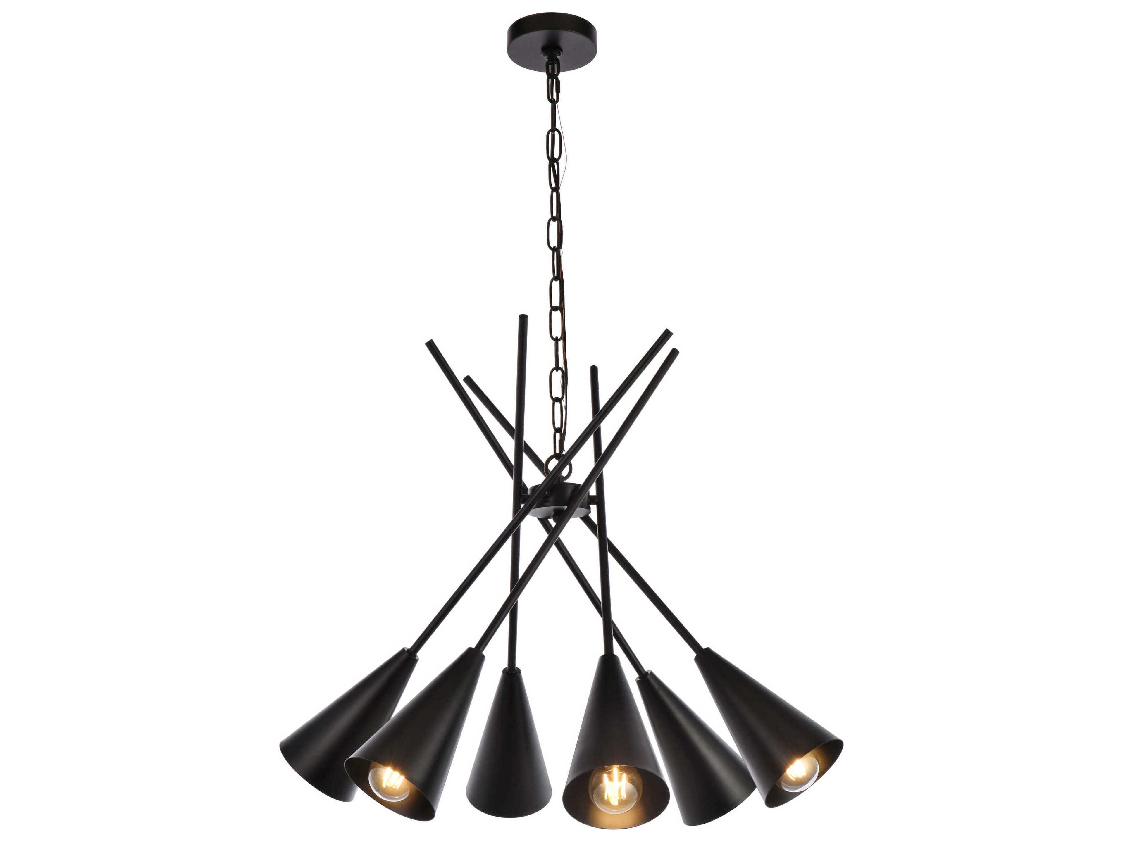Elegant Lighting Casen 6-Light Black Chandelier