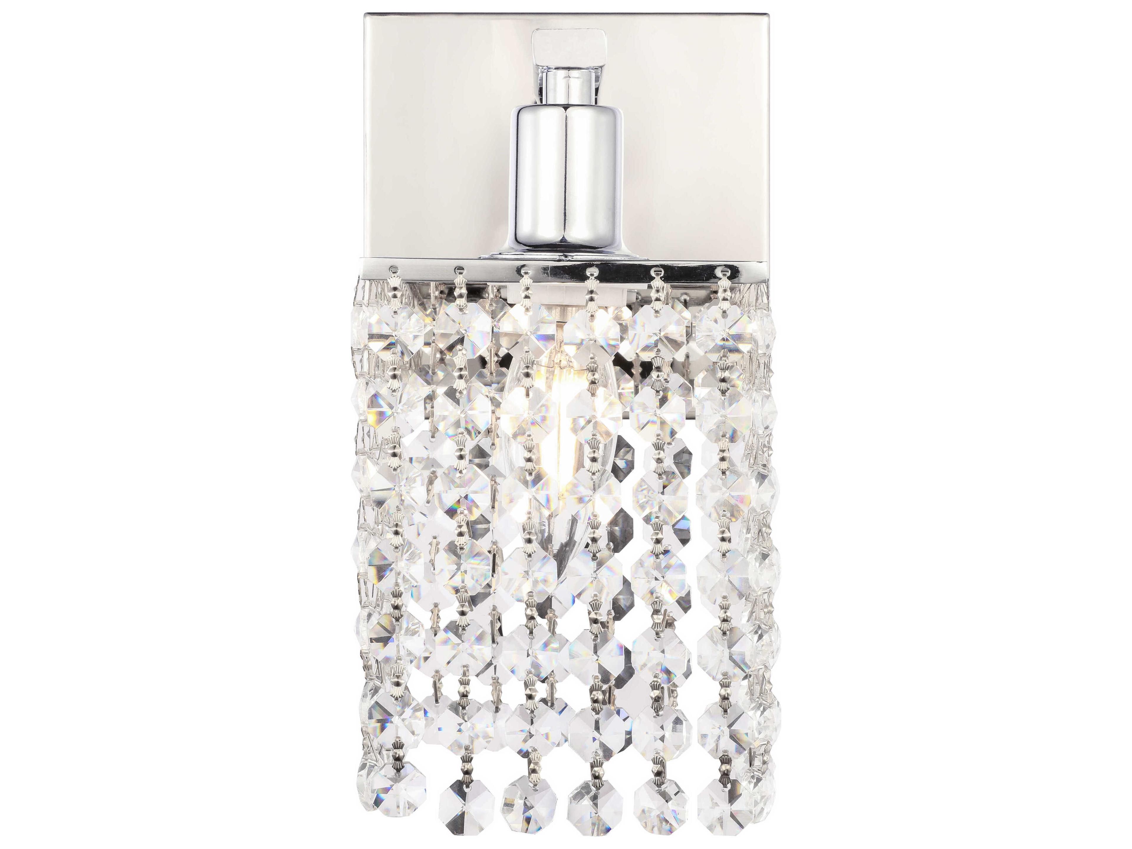 Elegant Lighting Phineas 1-Light Chrome Crystal Wall Sconce
