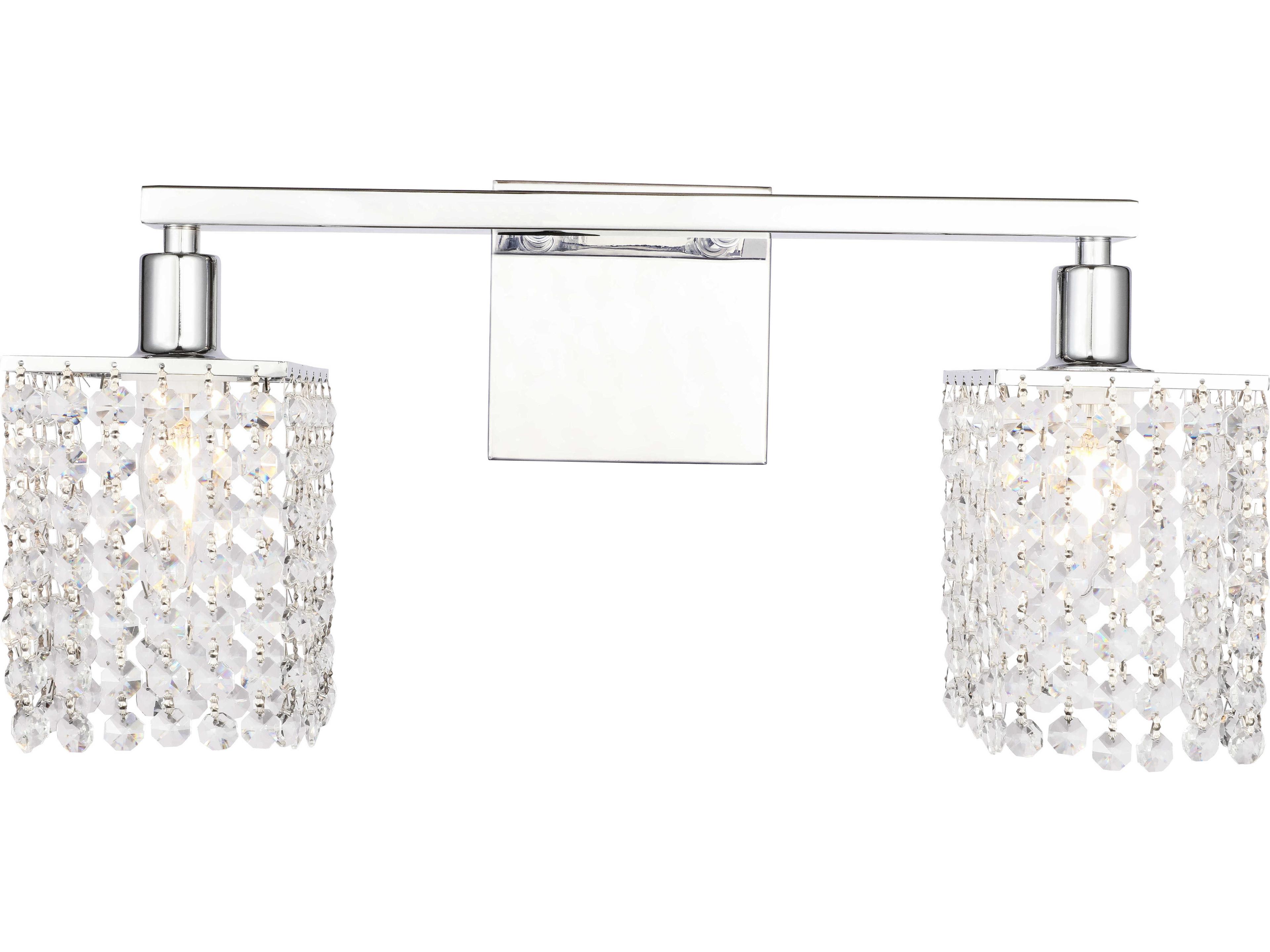 Elegant Lighting Phineas 2-Light Chrome Crystal Vanity Light