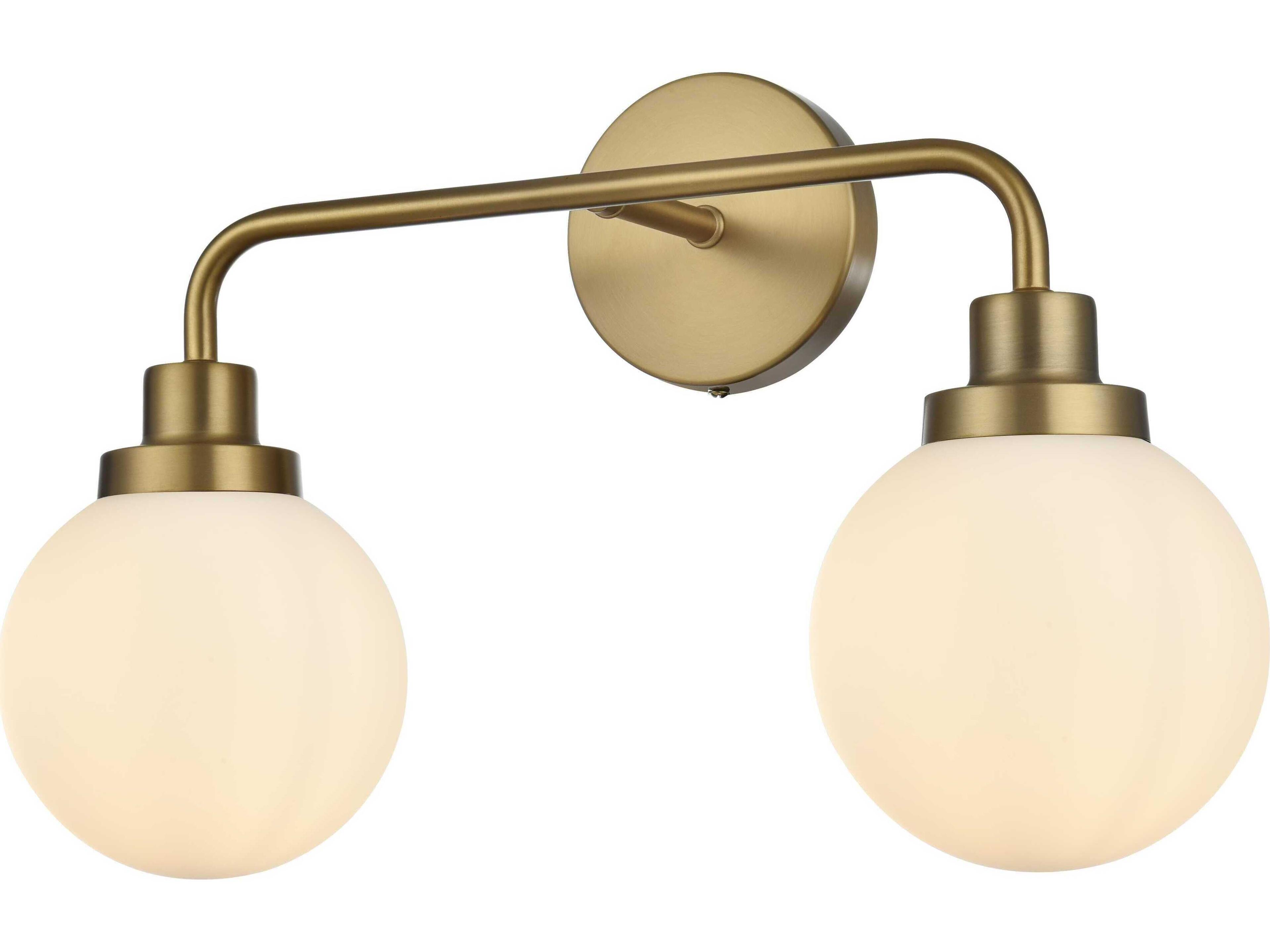 Elegant Lighting Hanson 2-Light Satin Gold Vanity Light