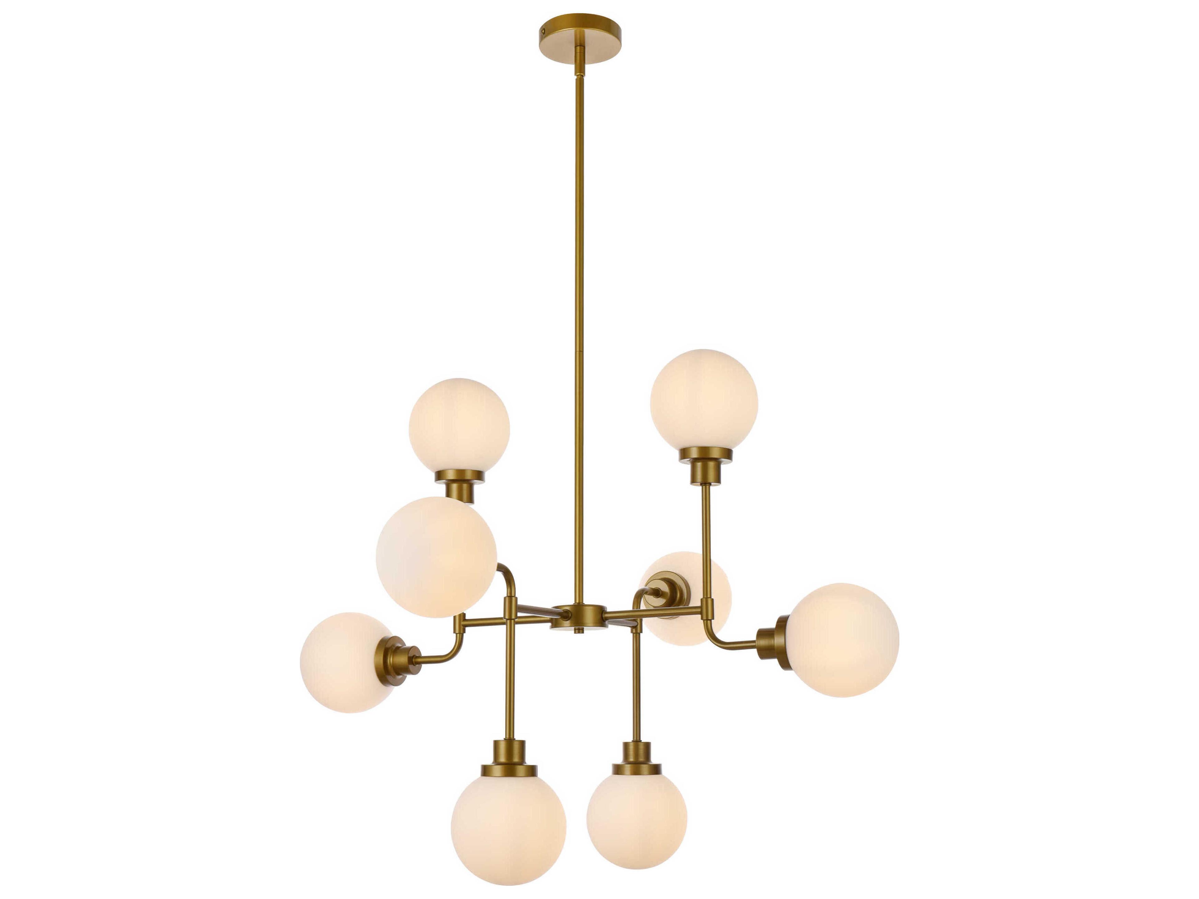 Elegant Lighting Hanson 8-Light Brass Glass Globe Chandelier