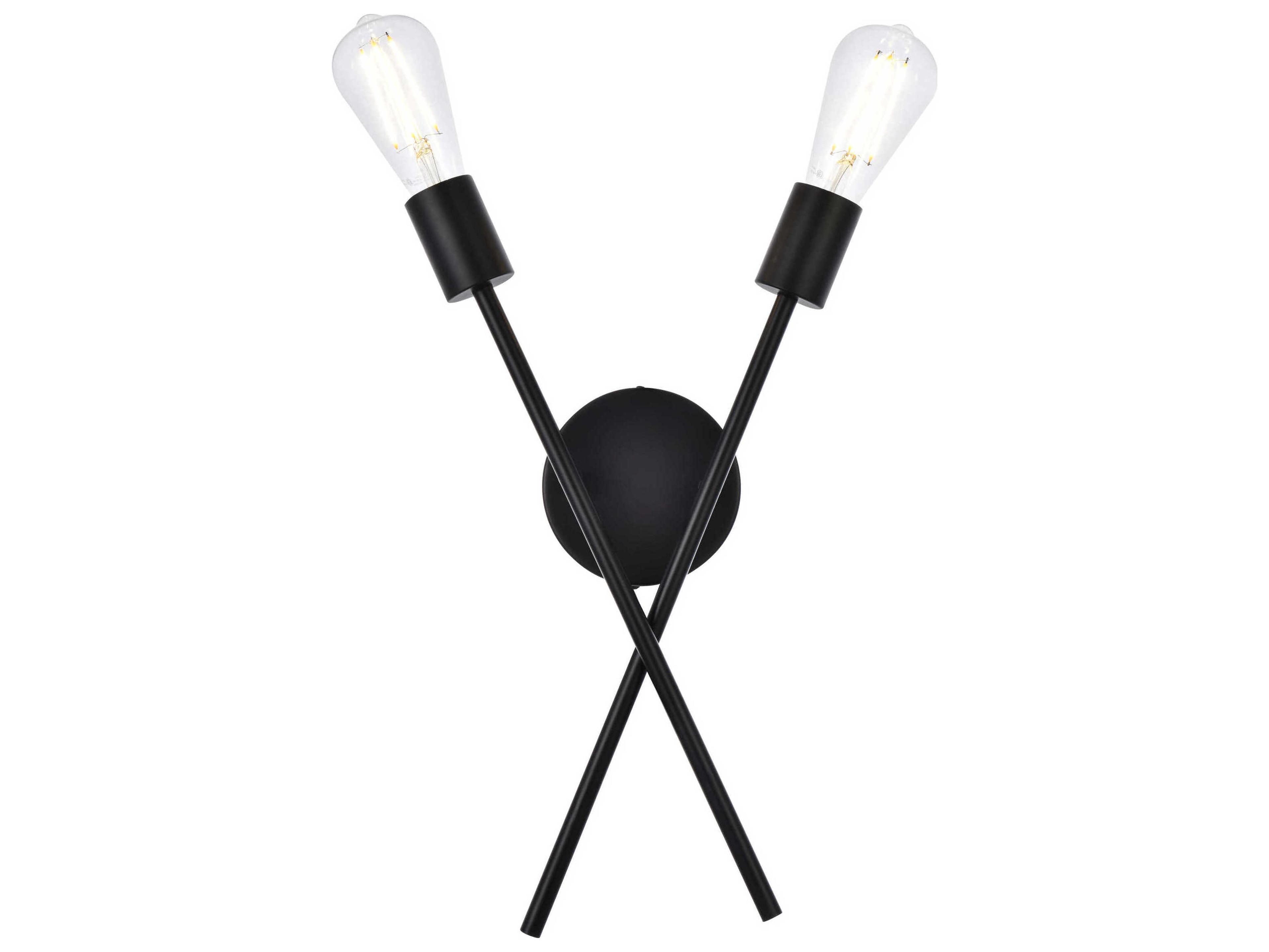 Elegant Lighting Armin 2-Light Black Wall Sconce