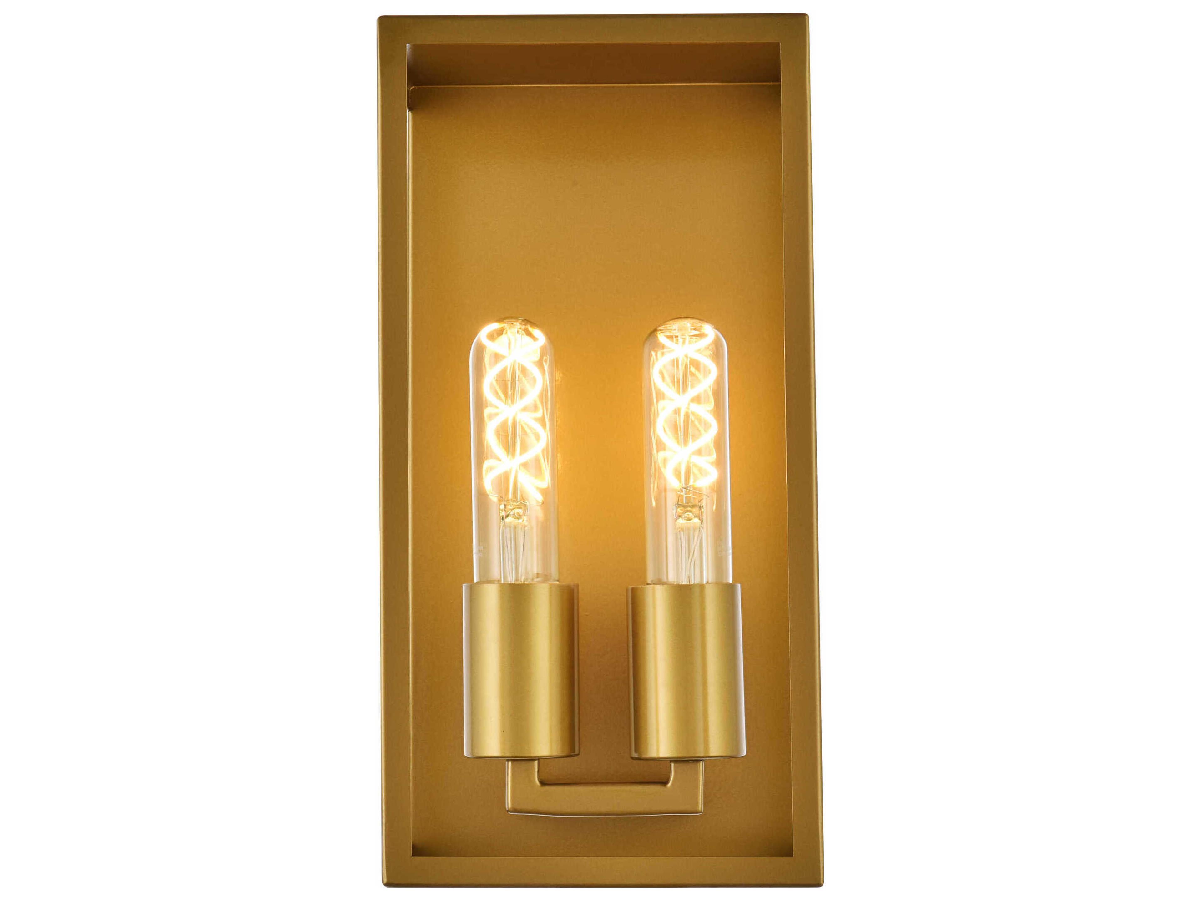Elegant Lighting Voir 2-Light Brass Wall Sconce