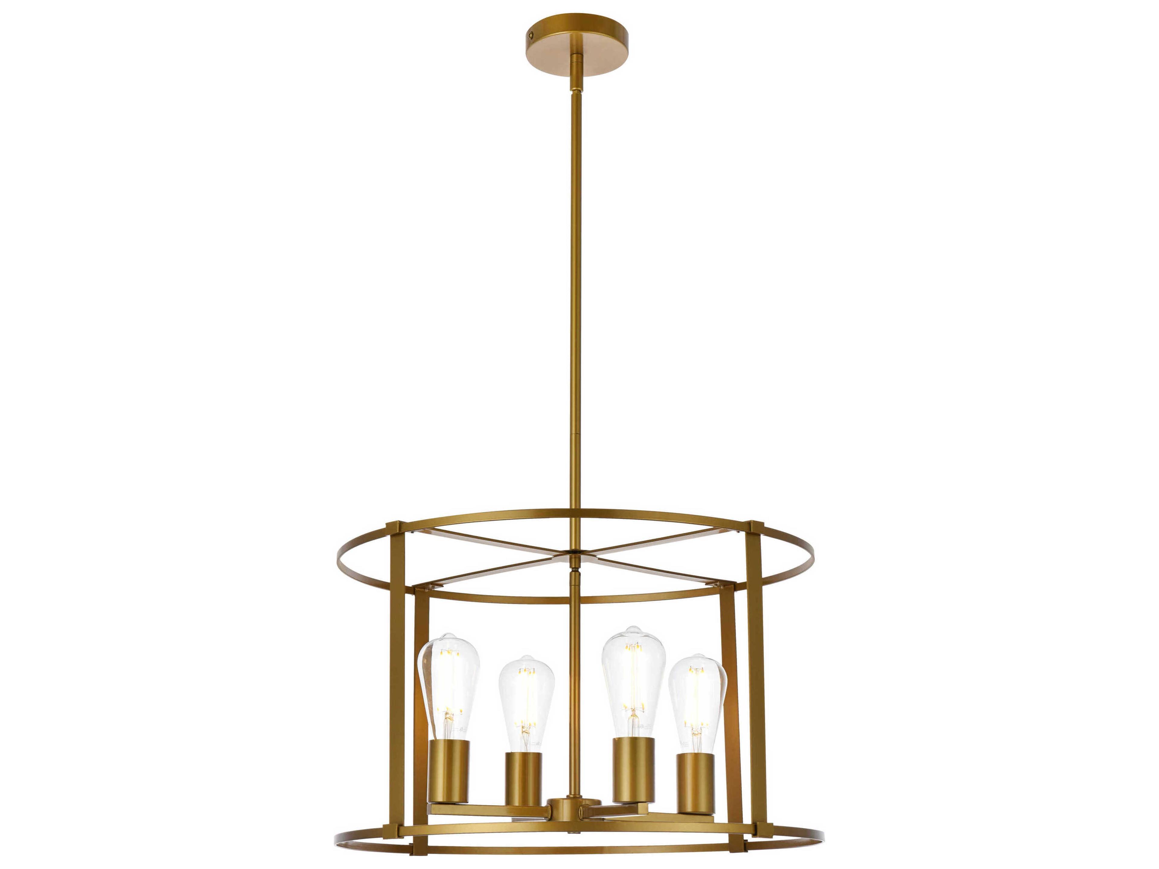 Elegant Lighting Agnys 4-Light Brass Chandelier