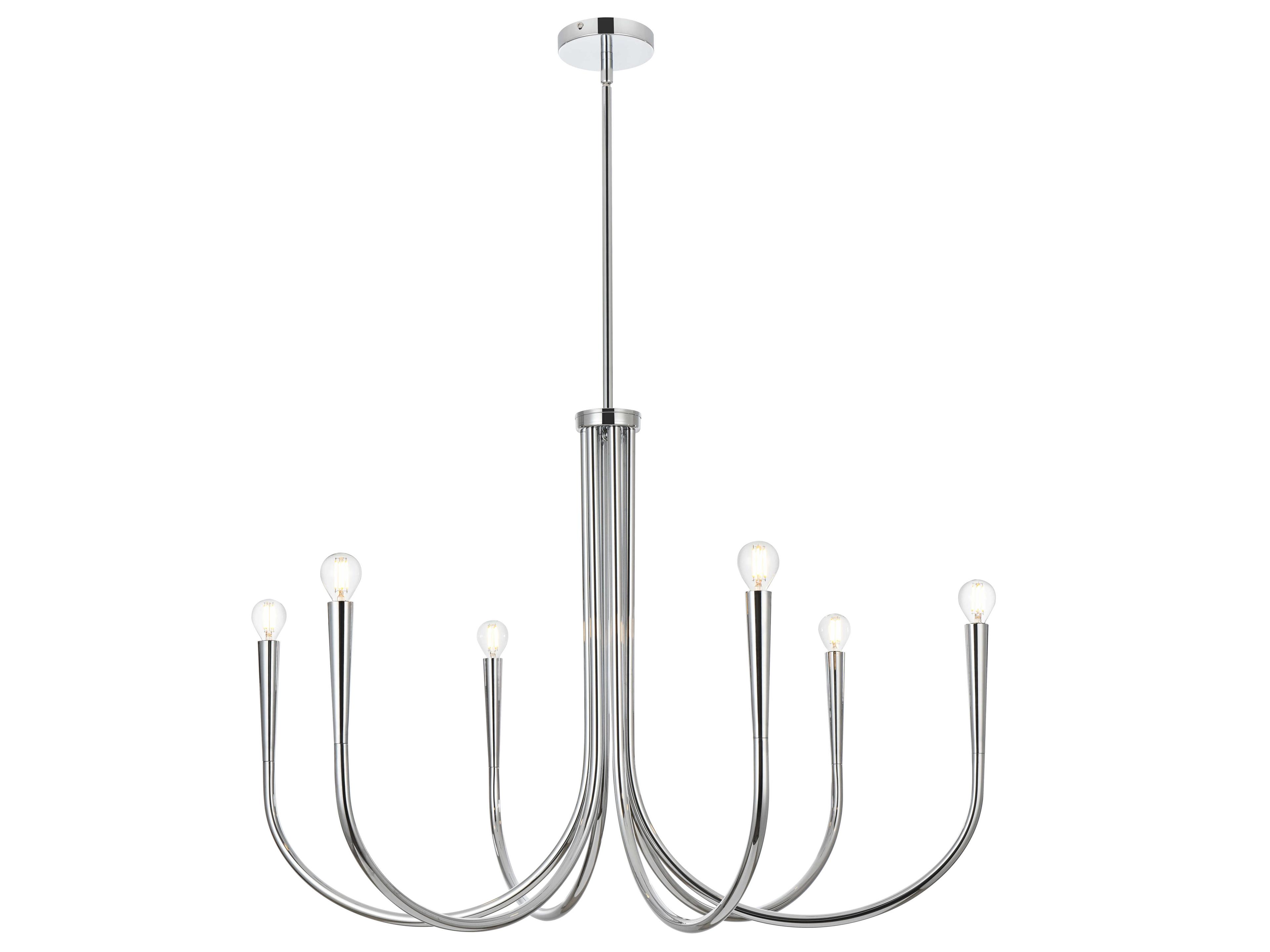 Elegant Lighting Layne 6-Light Chrome Chandelier