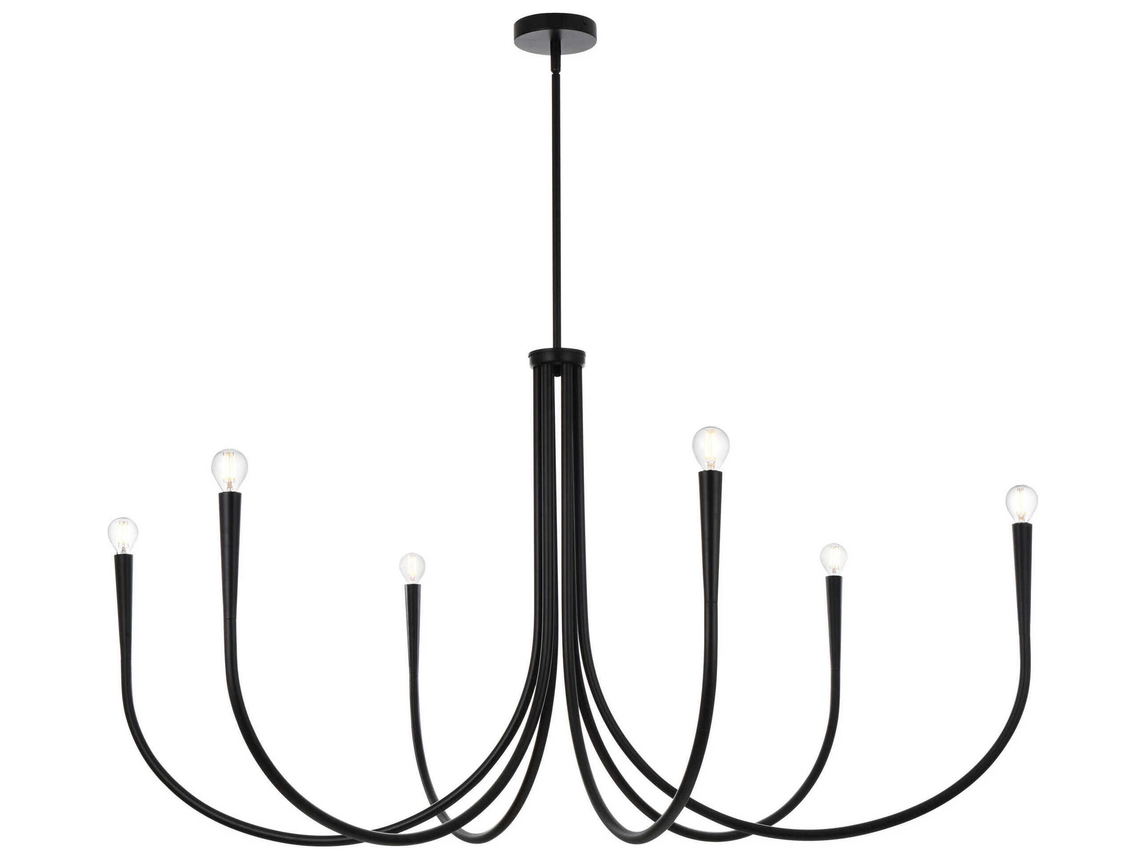 Elegant Lighting Layne 6-Light Black Chandelier