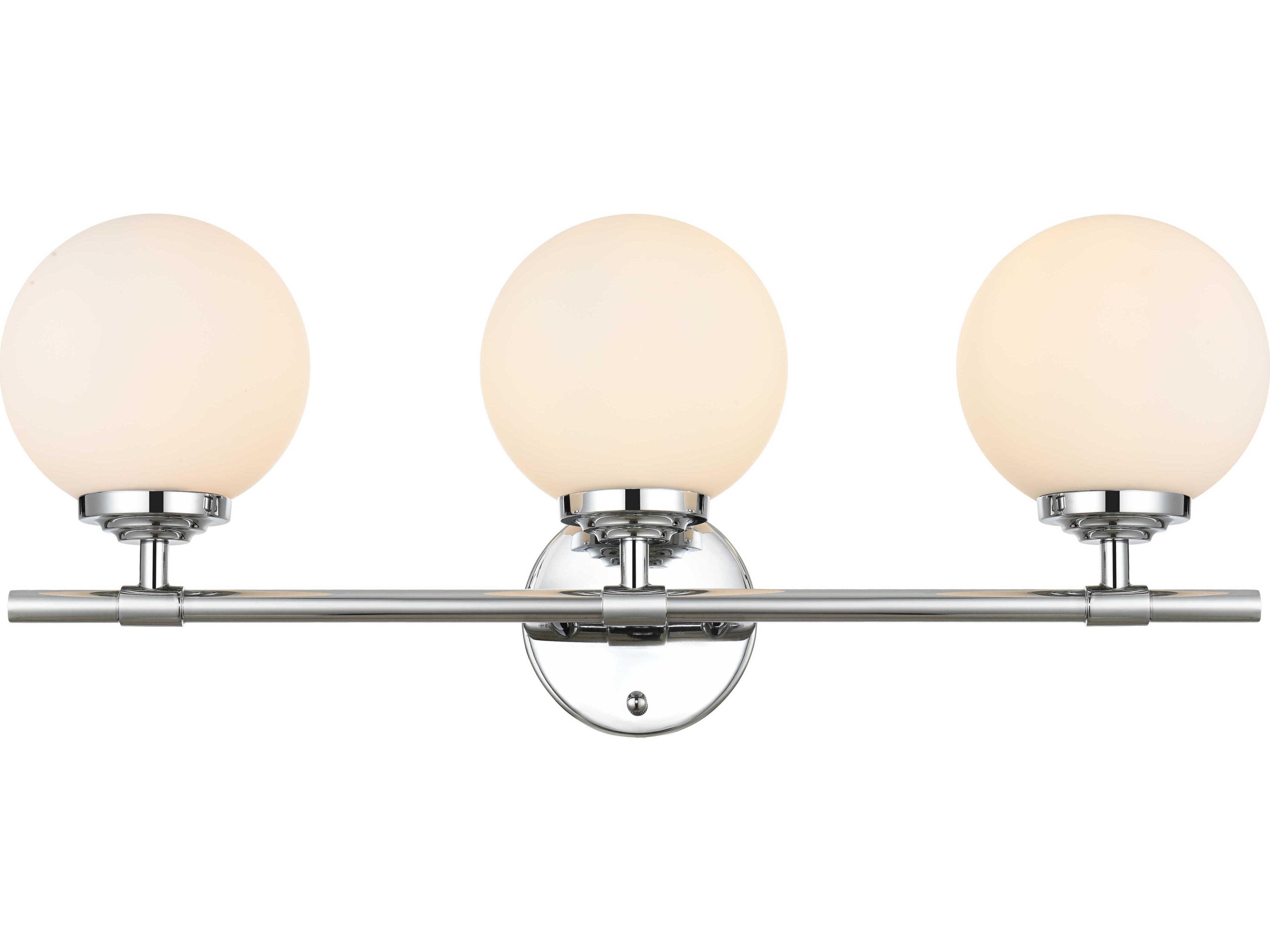 Elegant Lighting Ansley 3-Light Chrome Glass Vanity Light